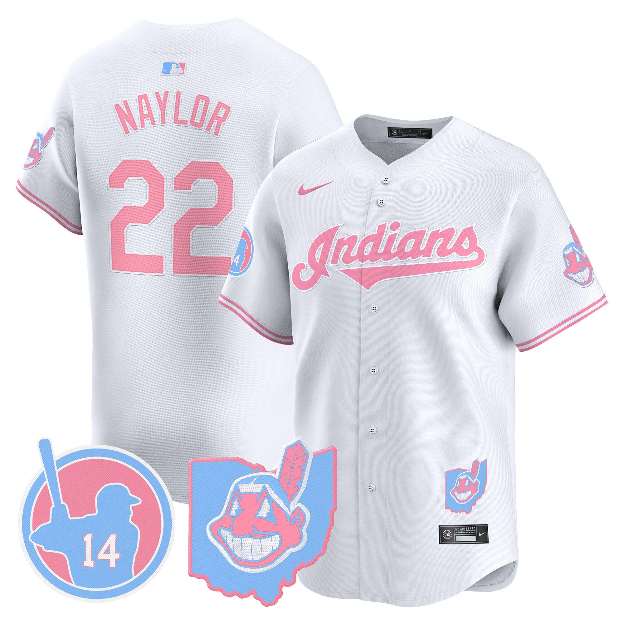 Unisex Cleveland Indians Larry Doby Bubblegum Pink Vapor Premier Limited Jersey