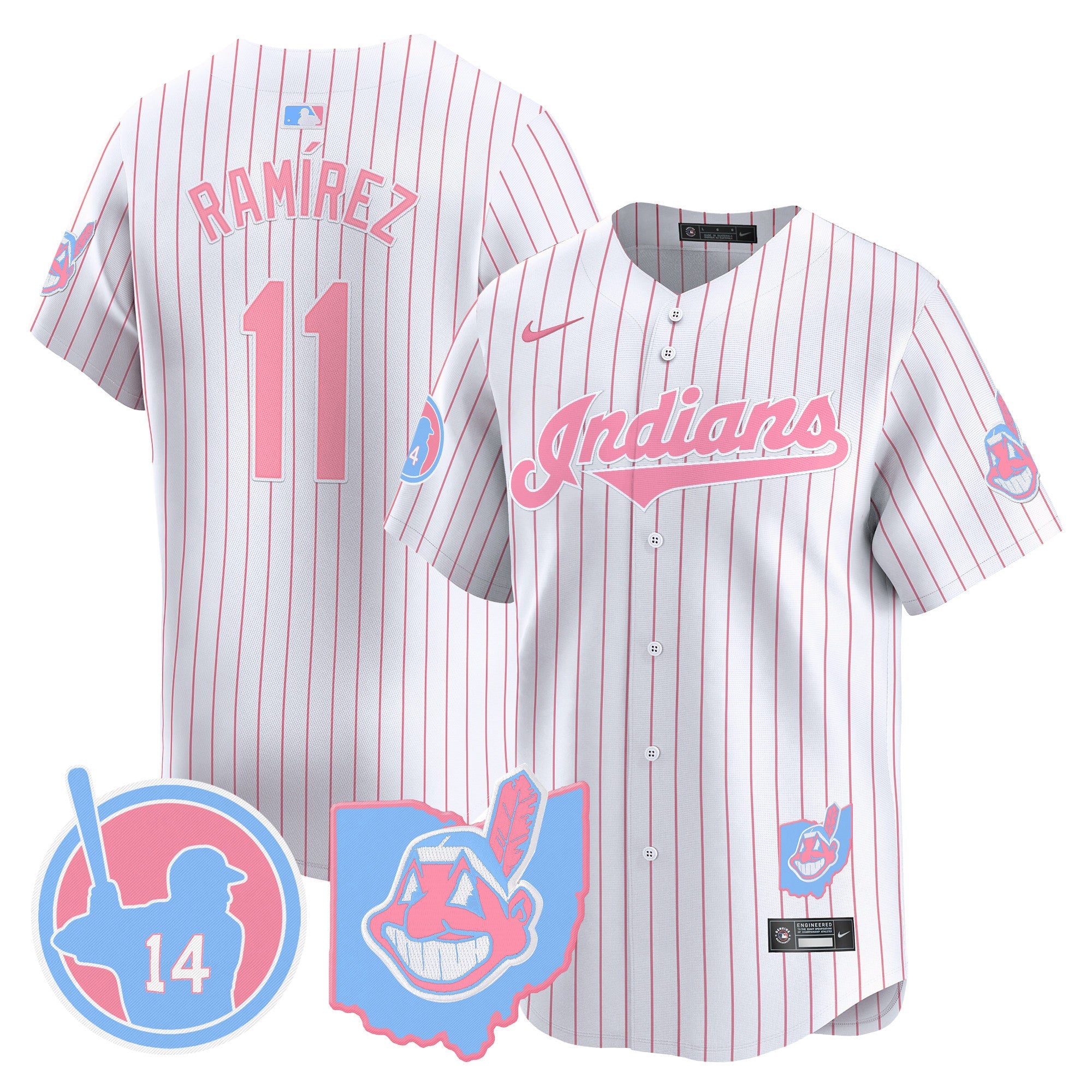Unisex Cleveland Indians Larry Doby Bubblegum Pink Vapor Premier Limited Jersey