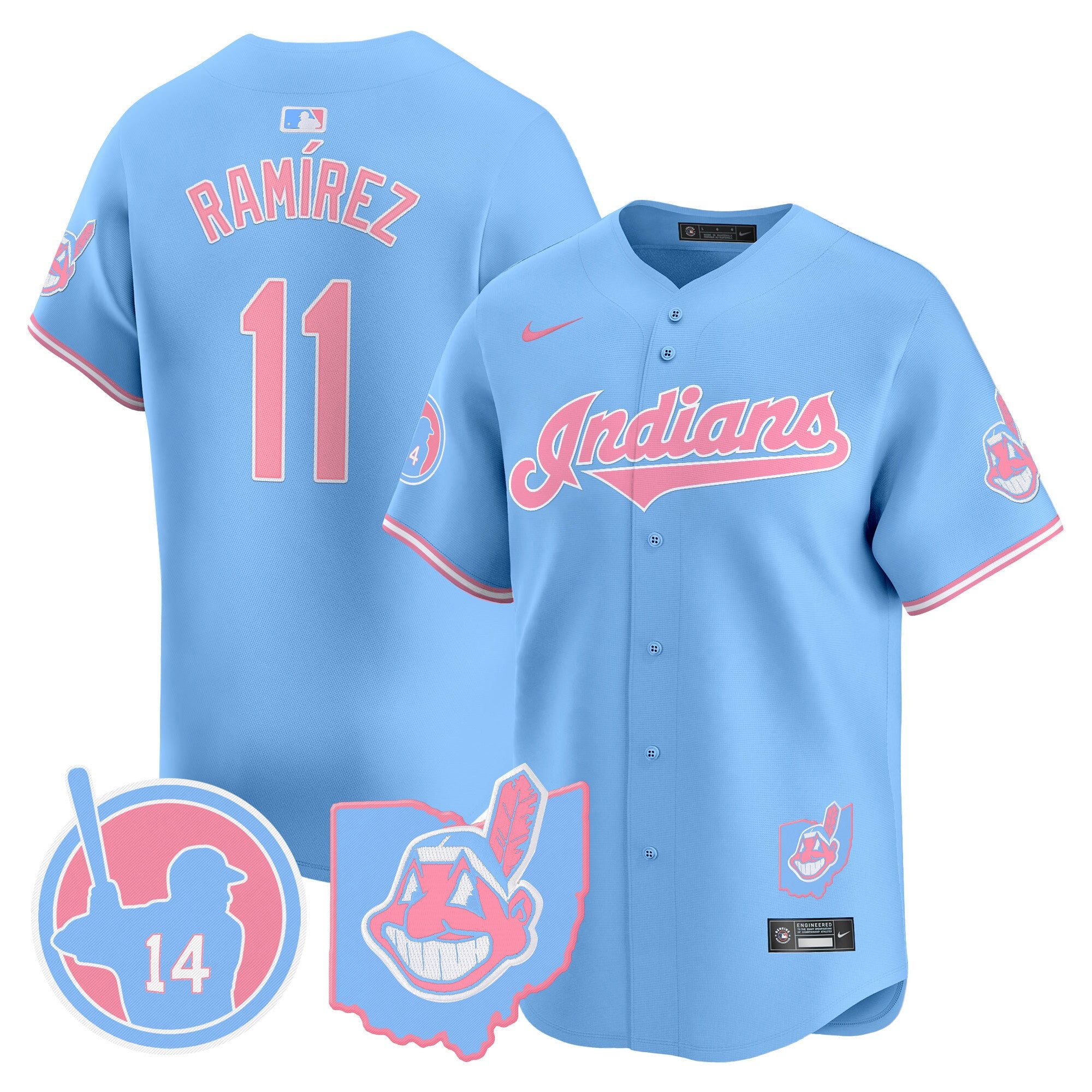 Unisex Cleveland Indians Larry Doby Bubblegum Pink Vapor Premier Limited Jersey