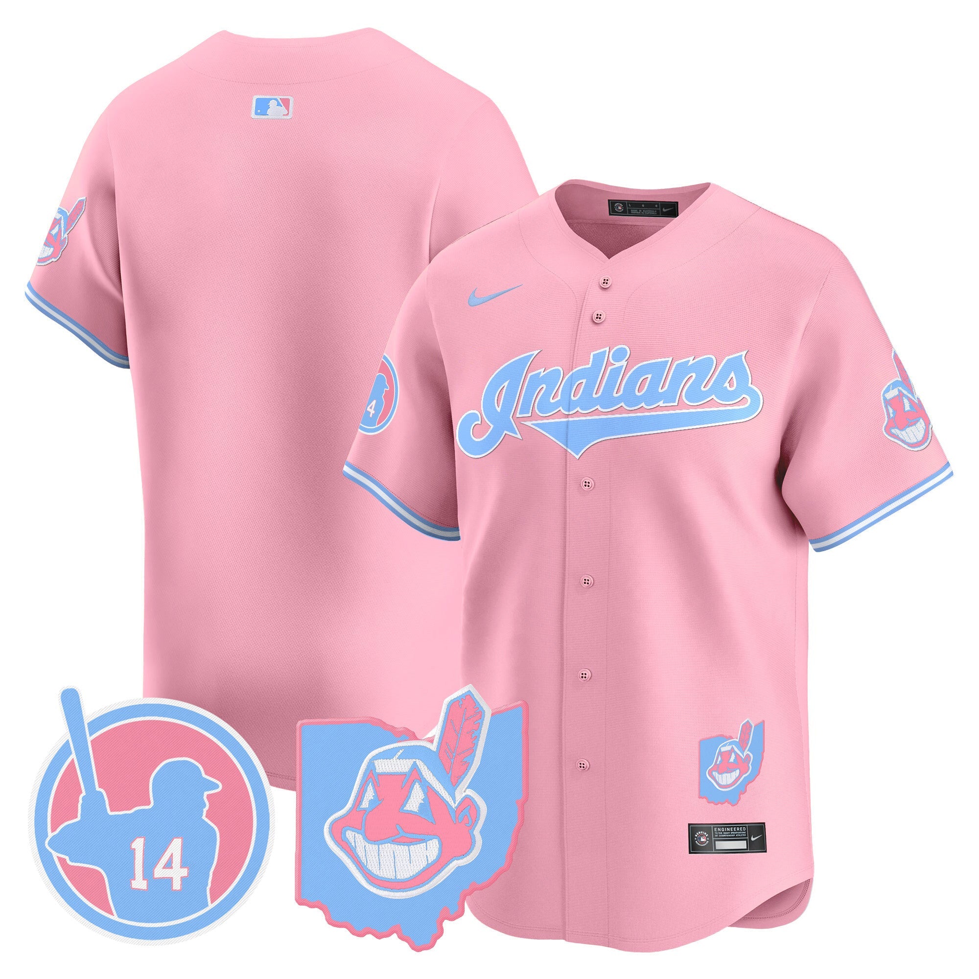 Unisex Cleveland Indians Larry Doby Bubblegum Pink Vapor Premier Limited Jersey