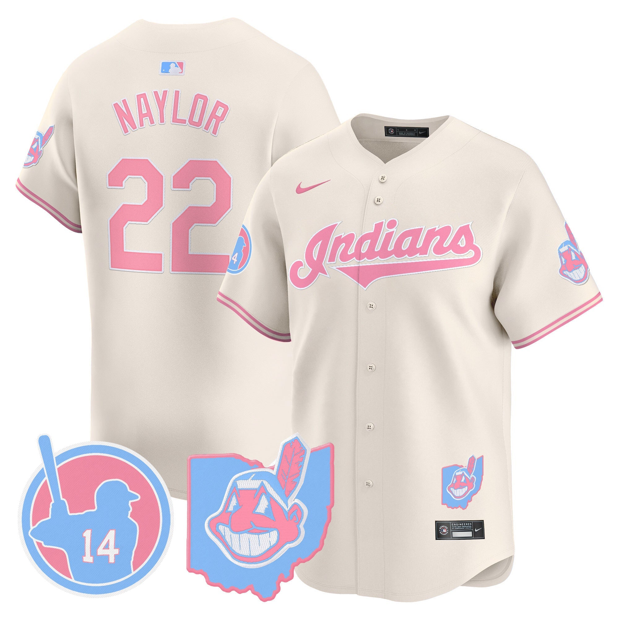 Unisex Cleveland Indians Larry Doby Bubblegum Pink Vapor Premier Limited Jersey