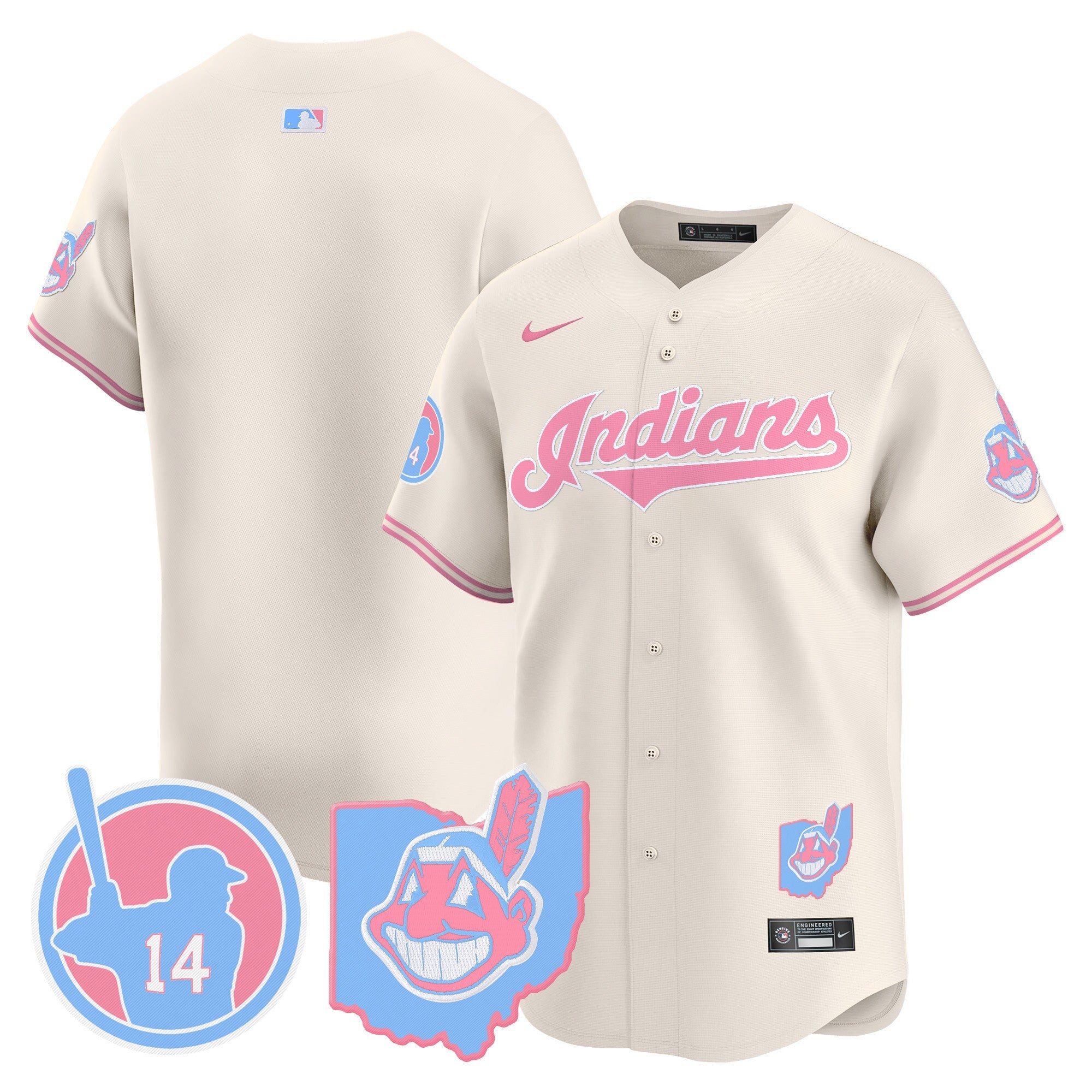 Unisex Cleveland Indians Larry Doby Bubblegum Pink Vapor Premier Limited Jersey