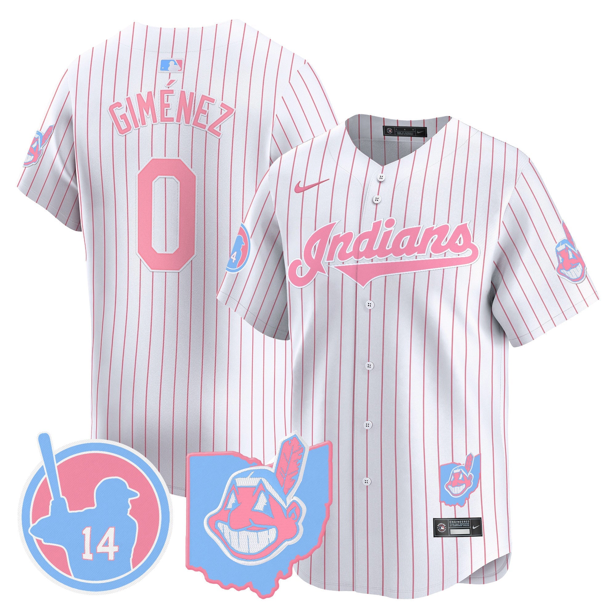Unisex Cleveland Indians Larry Doby Bubblegum Pink Vapor Premier Limited Jersey
