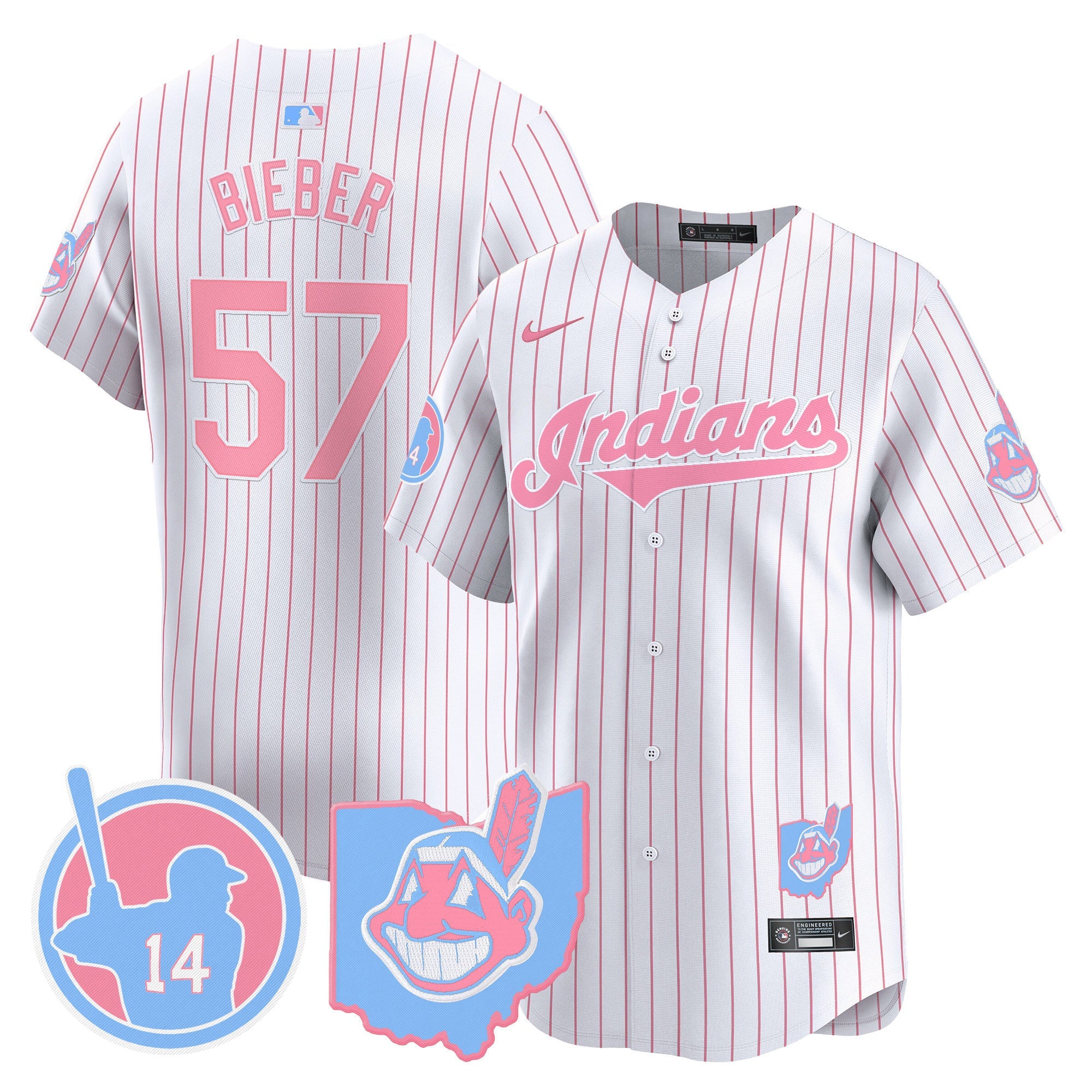 Unisex Cleveland Indians Larry Doby Bubblegum Pink Vapor Premier Limited Jersey