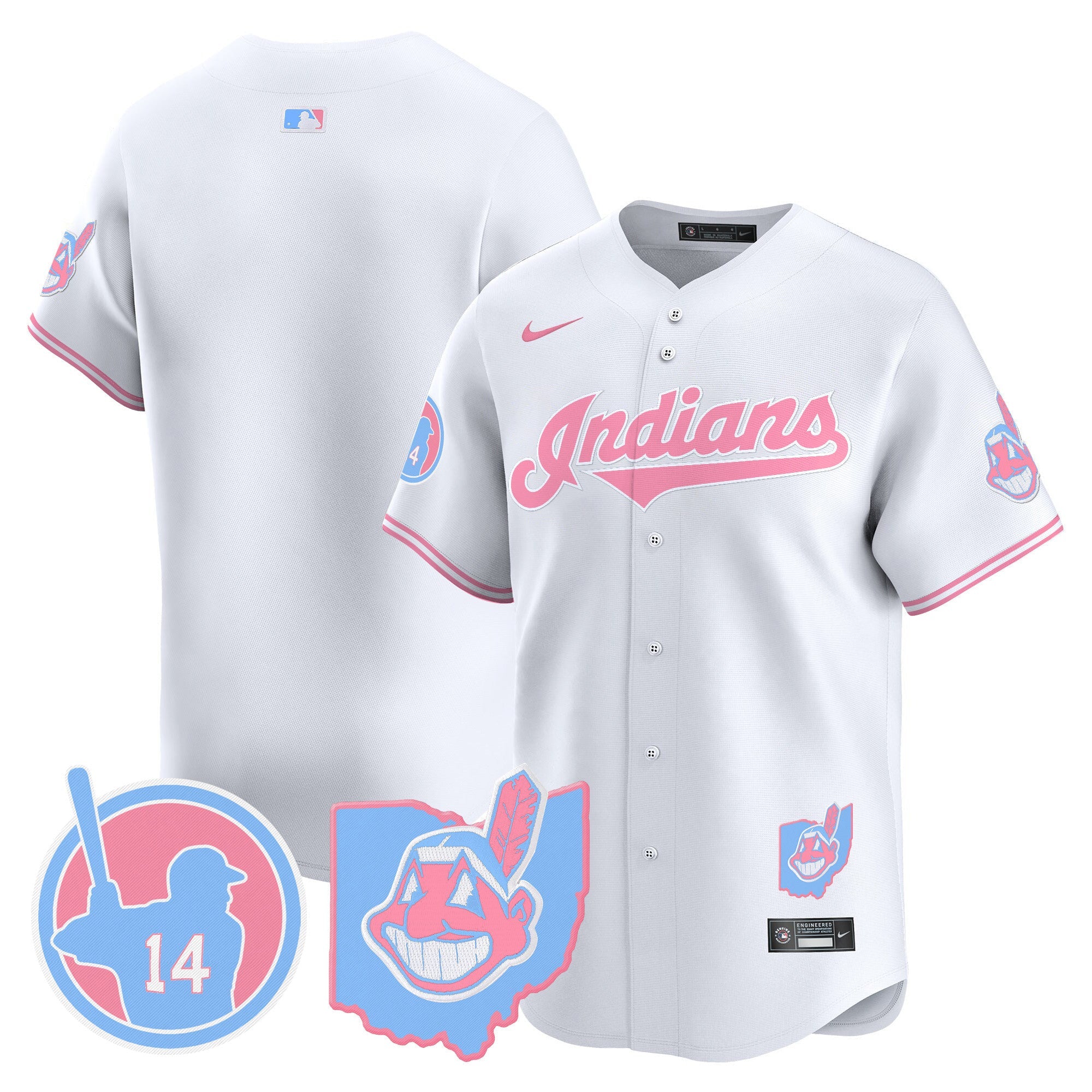 Unisex Cleveland Indians Larry Doby Bubblegum Pink Vapor Premier Limited Jersey