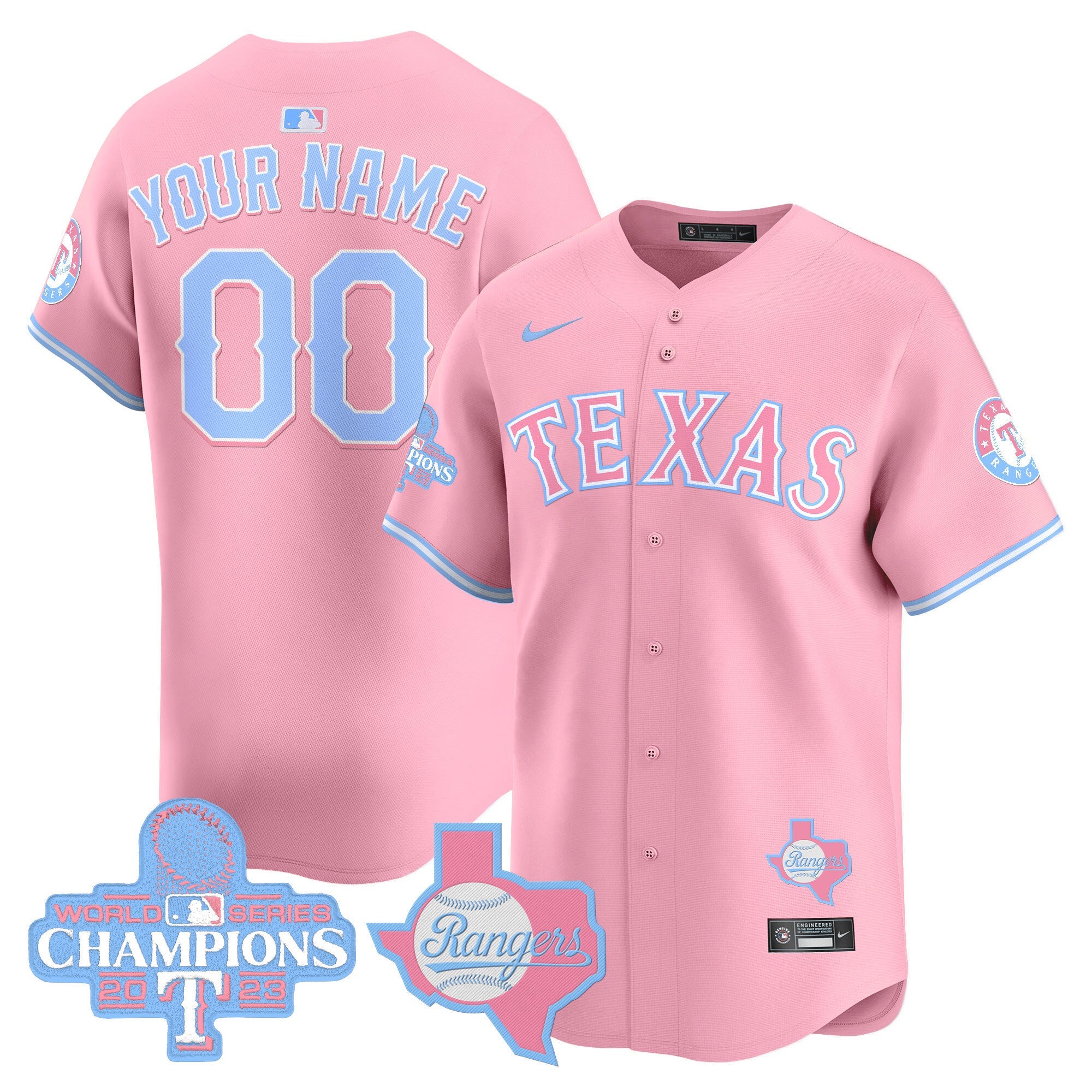 Texas Bubblegum Pink Vapor Premier Limited Custom Jersey
