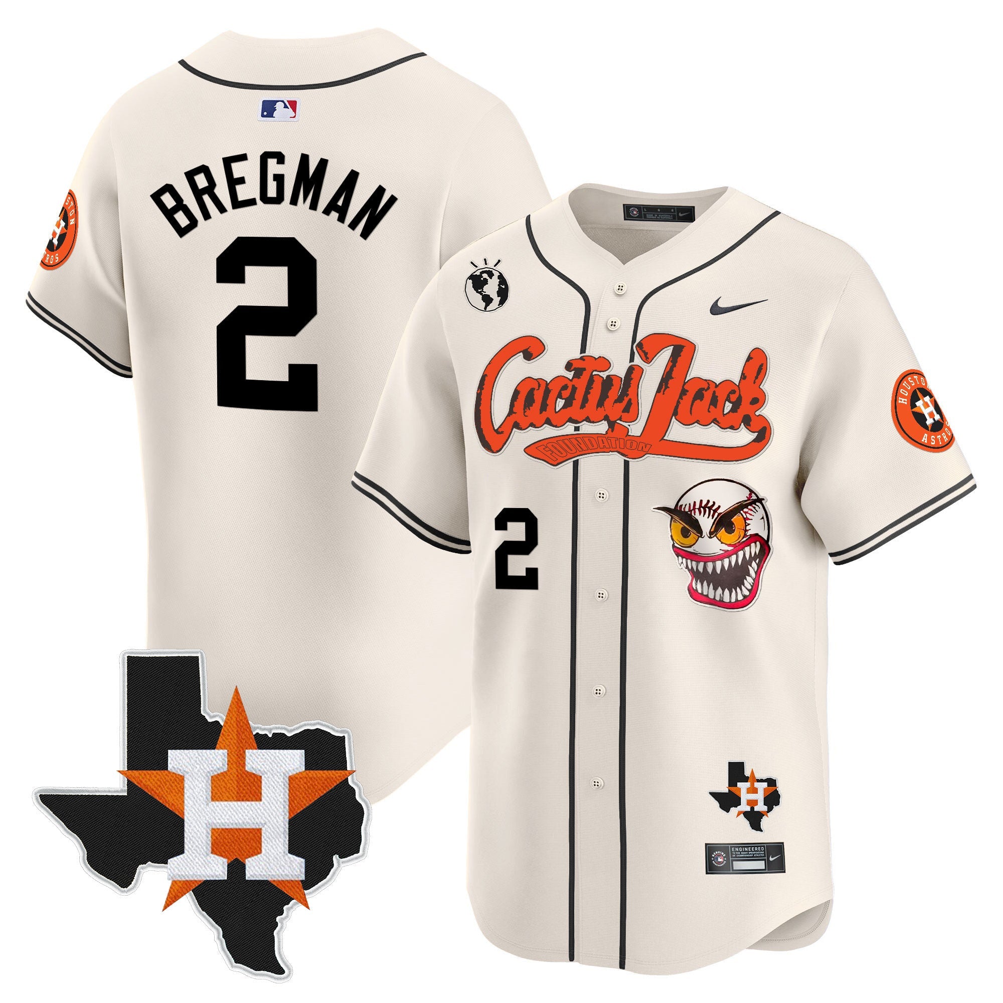 Men’s Houston Cactus Jack Patch Vapor Premier Limited Jersey V12