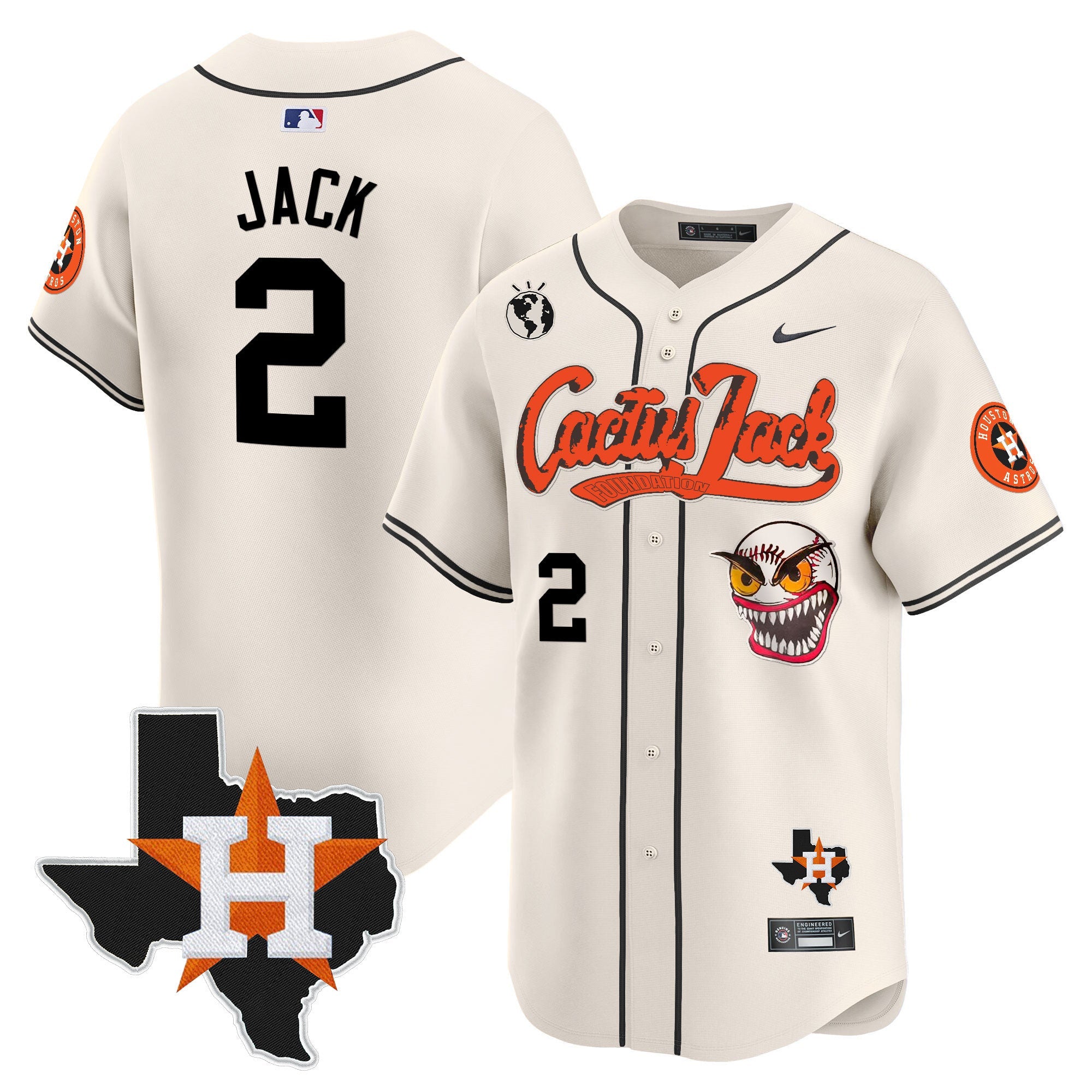Men’s Houston Cactus Jack Patch Vapor Premier Limited Jersey V12