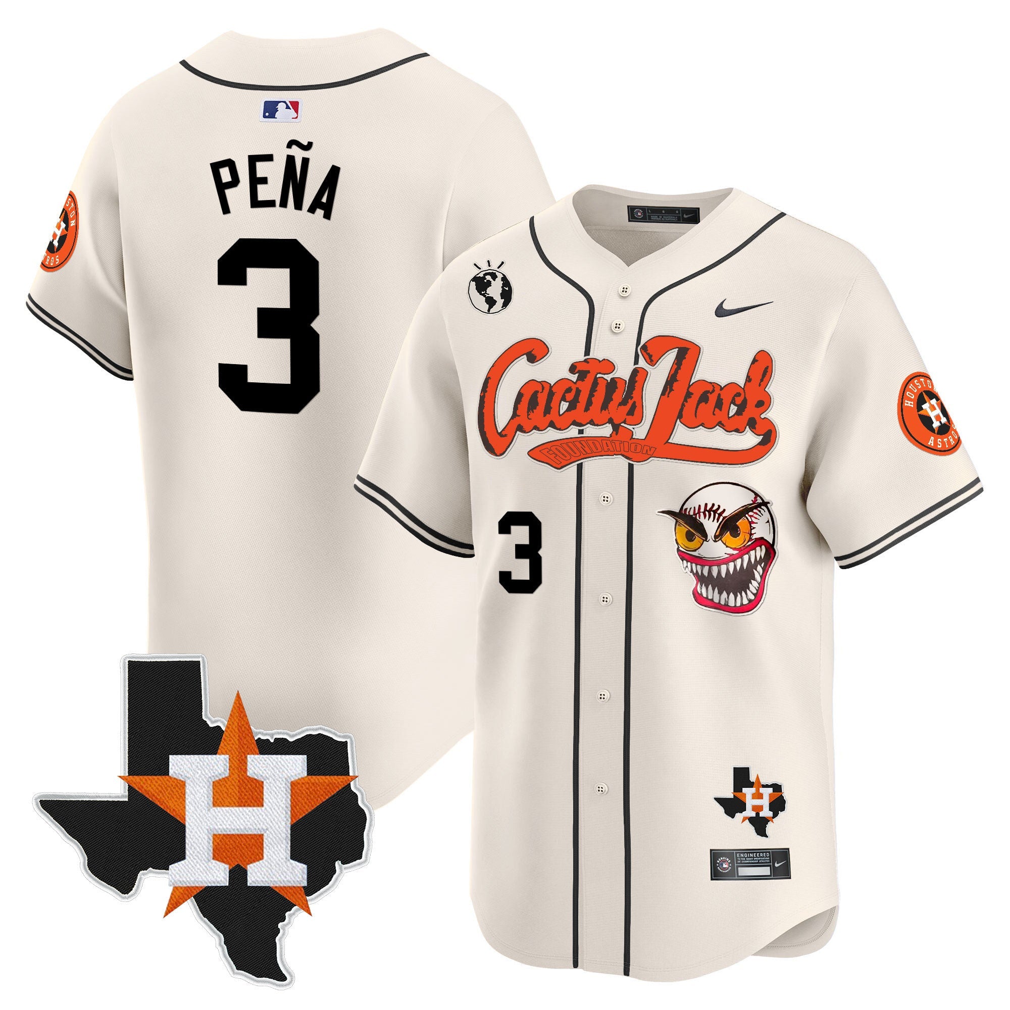 Men’s Houston Cactus Jack Patch Vapor Premier Limited Jersey V12