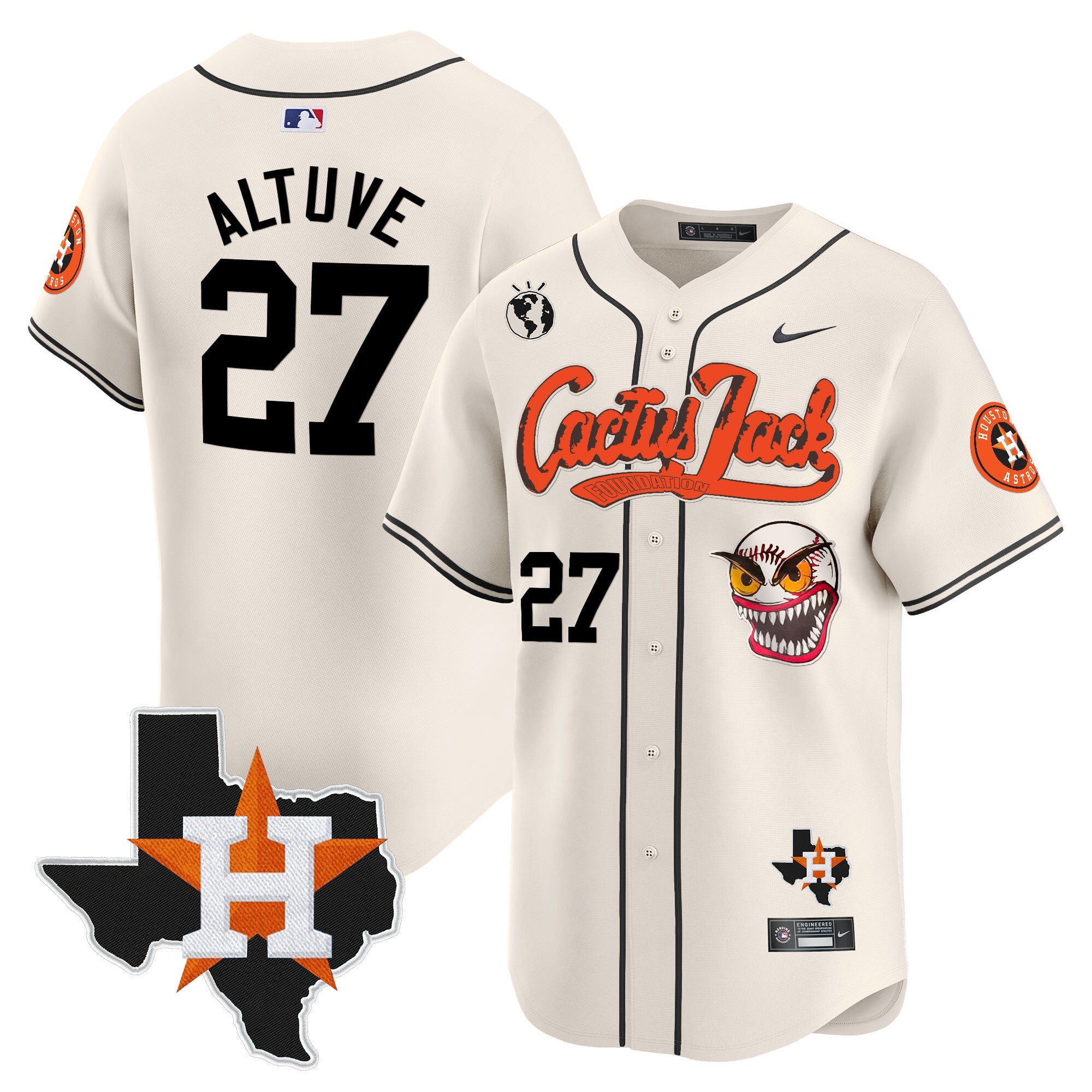 Men’s Houston Cactus Jack Patch Vapor Premier Limited Jersey V12
