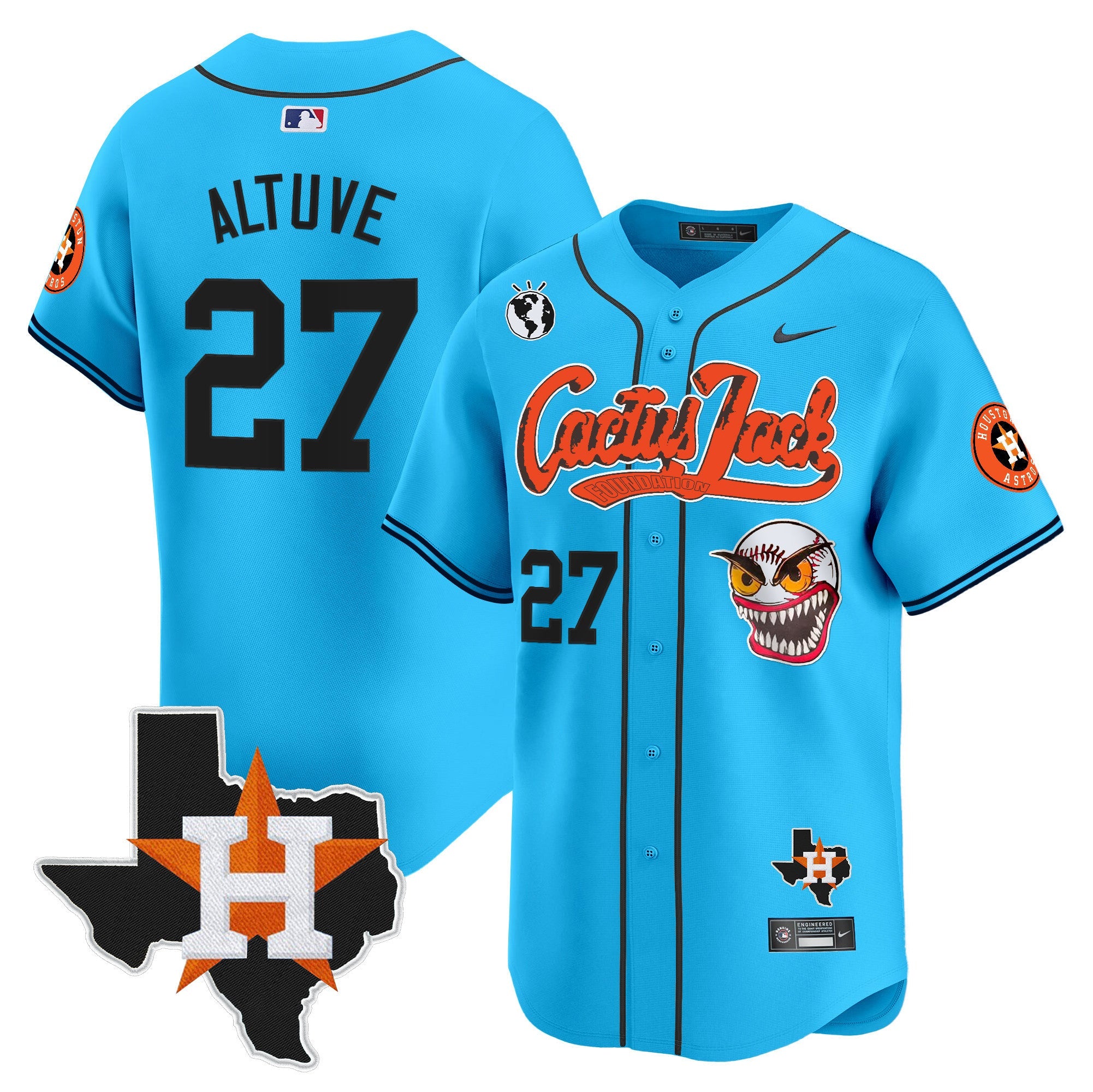 Men’s Houston Cactus Jack Patch Vapor Premier Limited Jersey V12