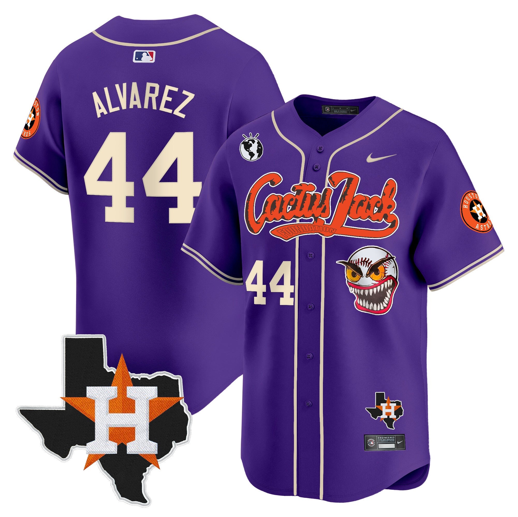 Men’s Houston Cactus Jack Patch Vapor Premier Limited Jersey V12