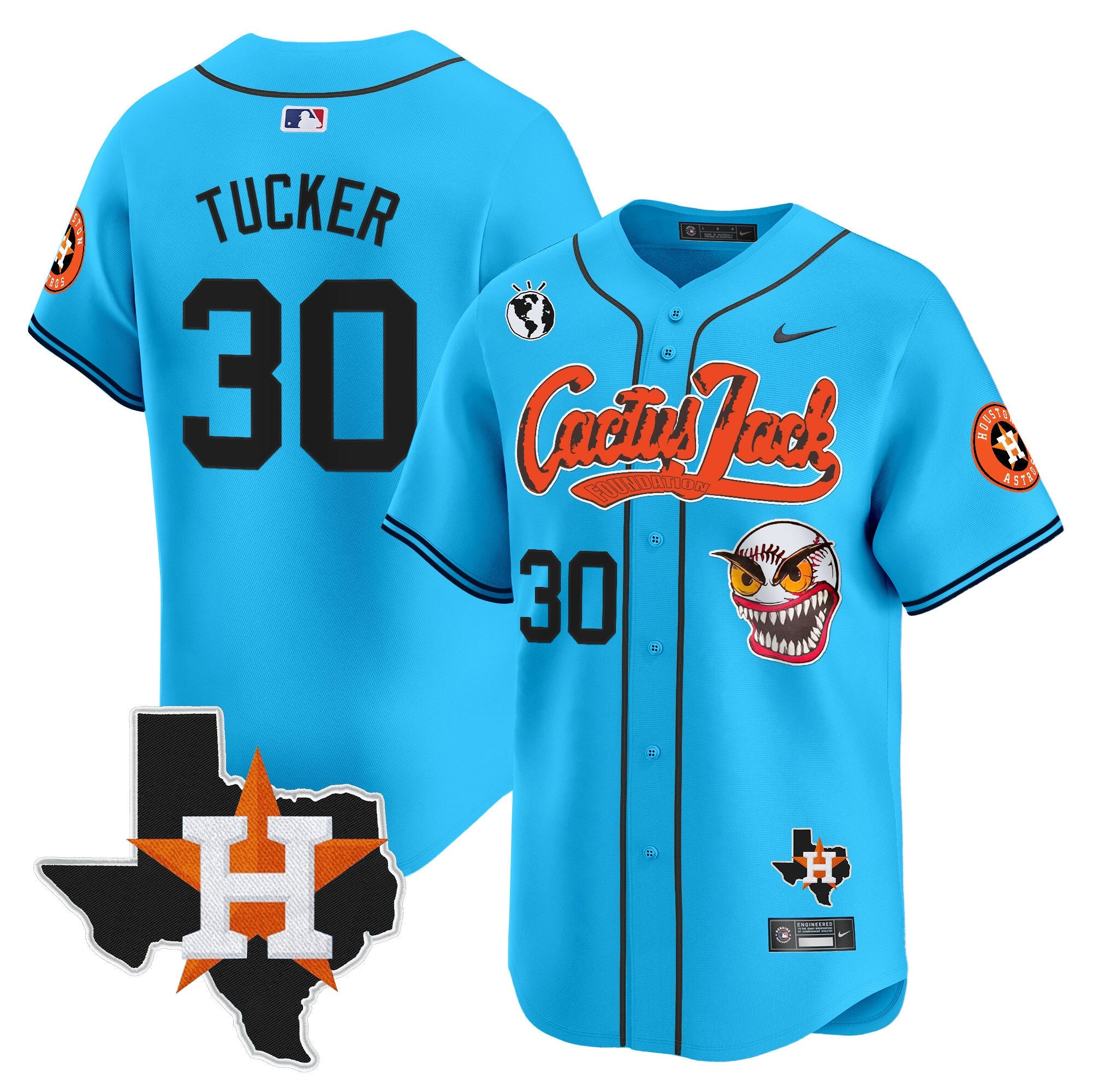 Men’s Houston Cactus Jack Patch Vapor Premier Limited Jersey V12