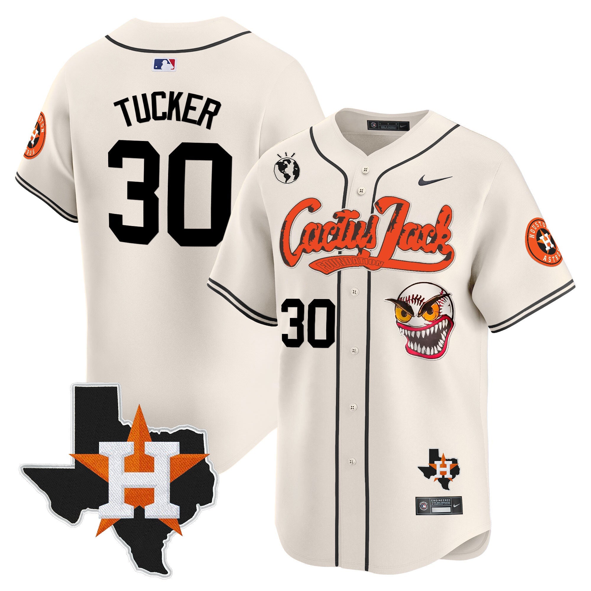 Men’s Houston Cactus Jack Patch Vapor Premier Limited Jersey V12