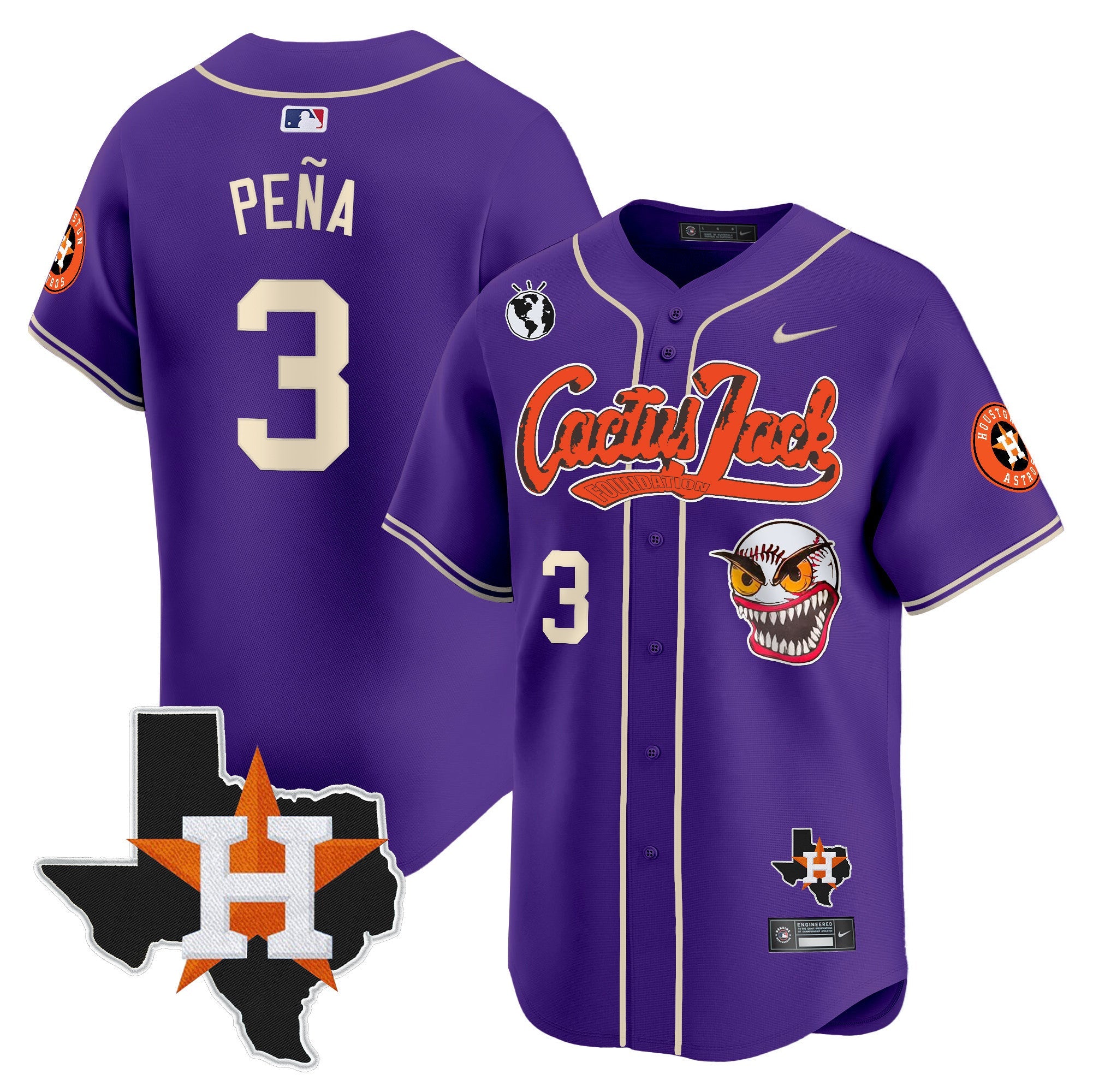 Men’s Houston Cactus Jack Patch Vapor Premier Limited Jersey V12