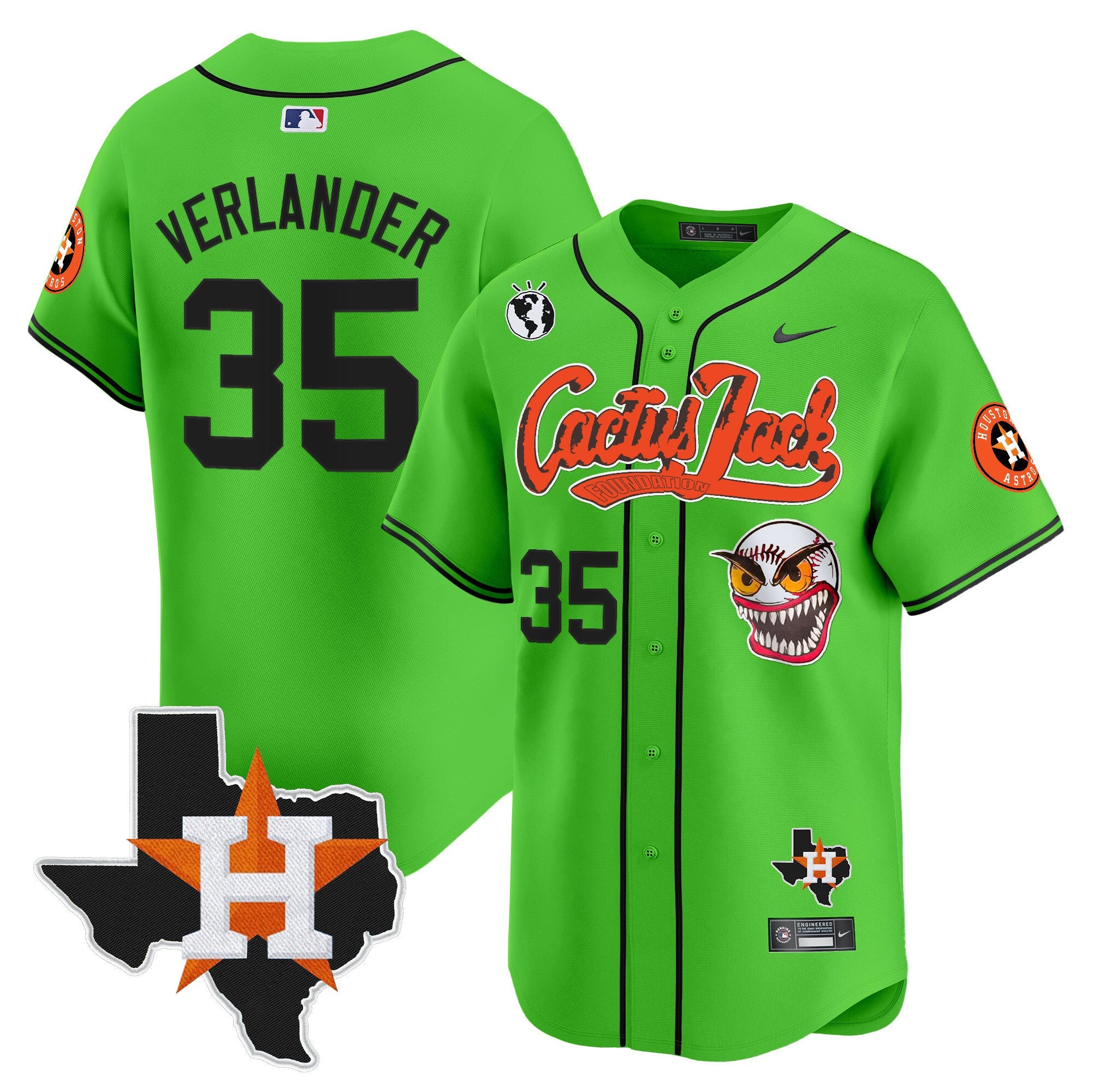Men’s Houston Cactus Jack Patch Vapor Premier Limited Jersey V12