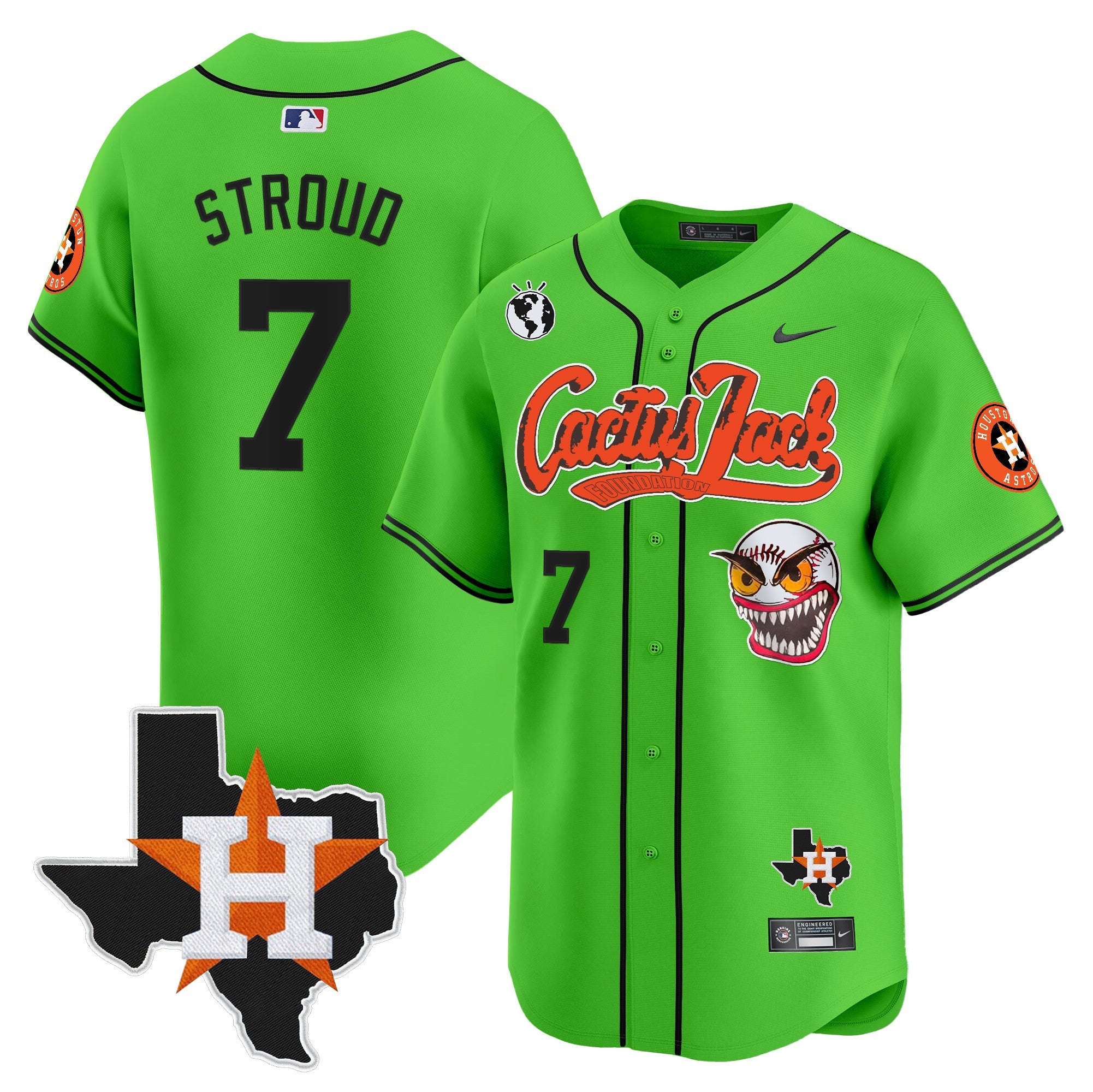 Men’s Houston Cactus Jack Patch Vapor Premier Limited Jersey V12