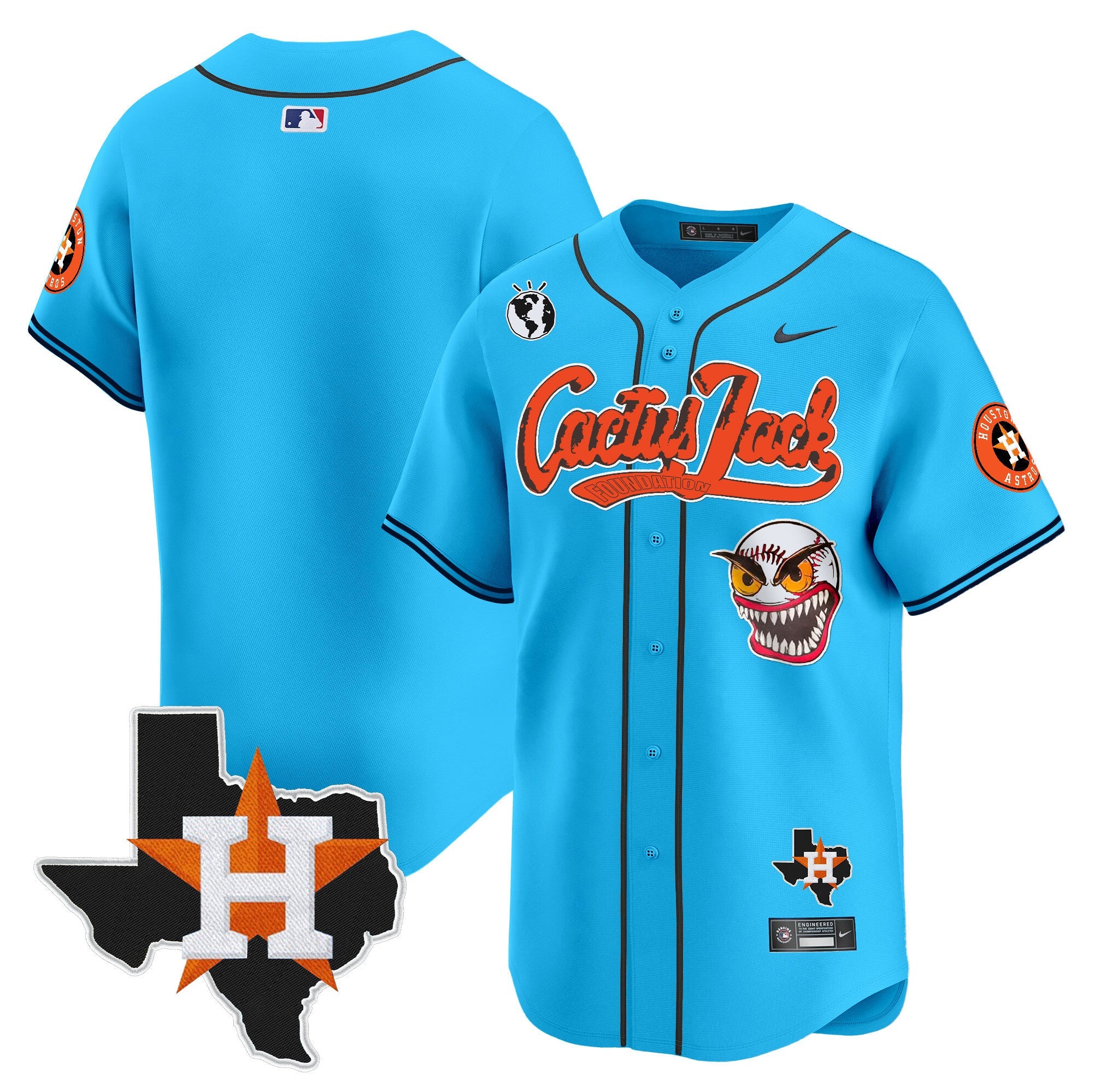 Men’s Houston Cactus Jack Patch Vapor Premier Limited Jersey V12