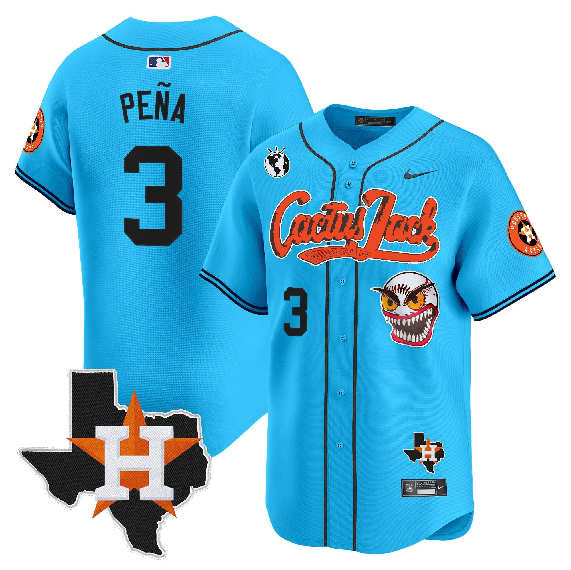Men’s Houston Cactus Jack Patch Vapor Premier Limited Jersey V12