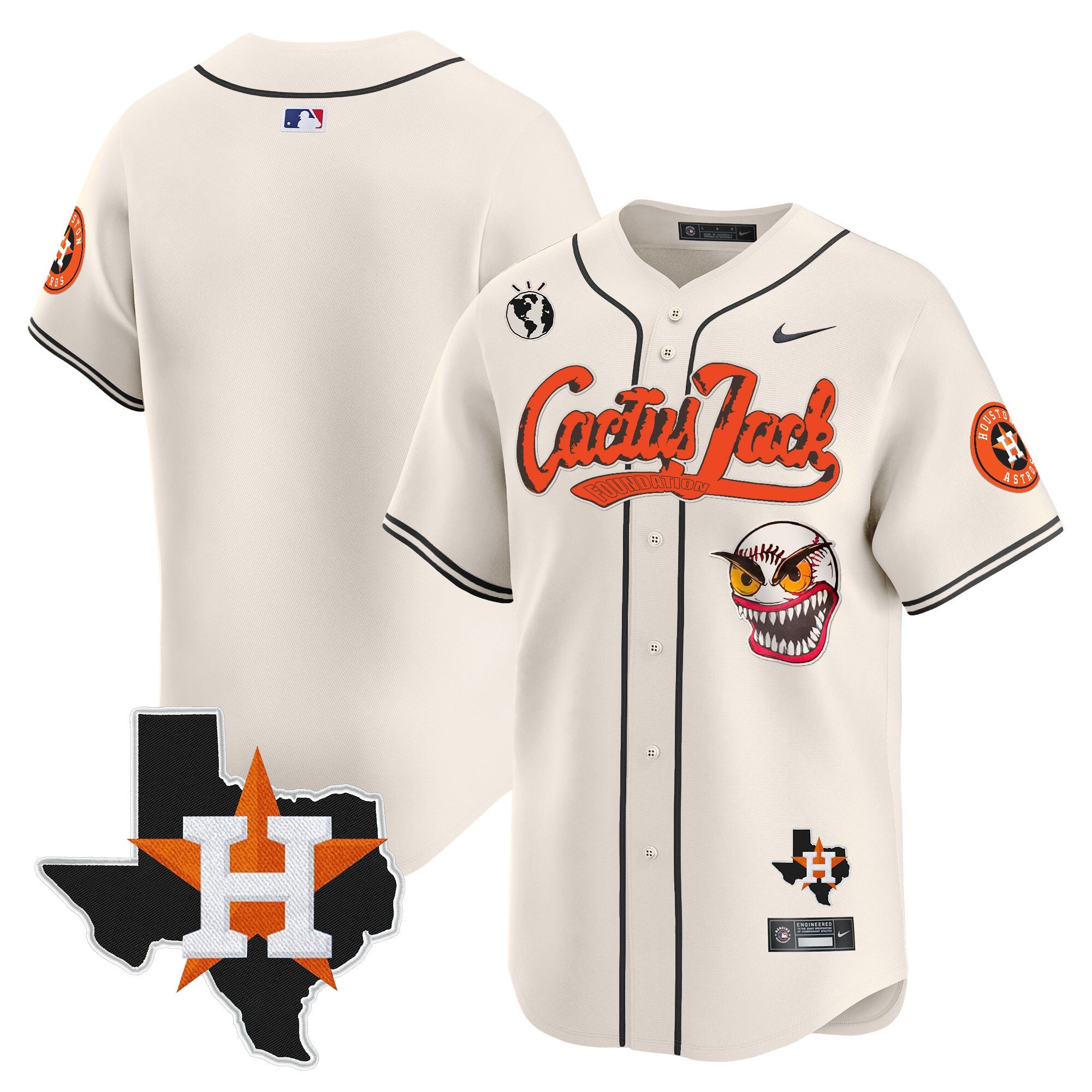 Men’s Houston Cactus Jack Patch Vapor Premier Limited Jersey V12