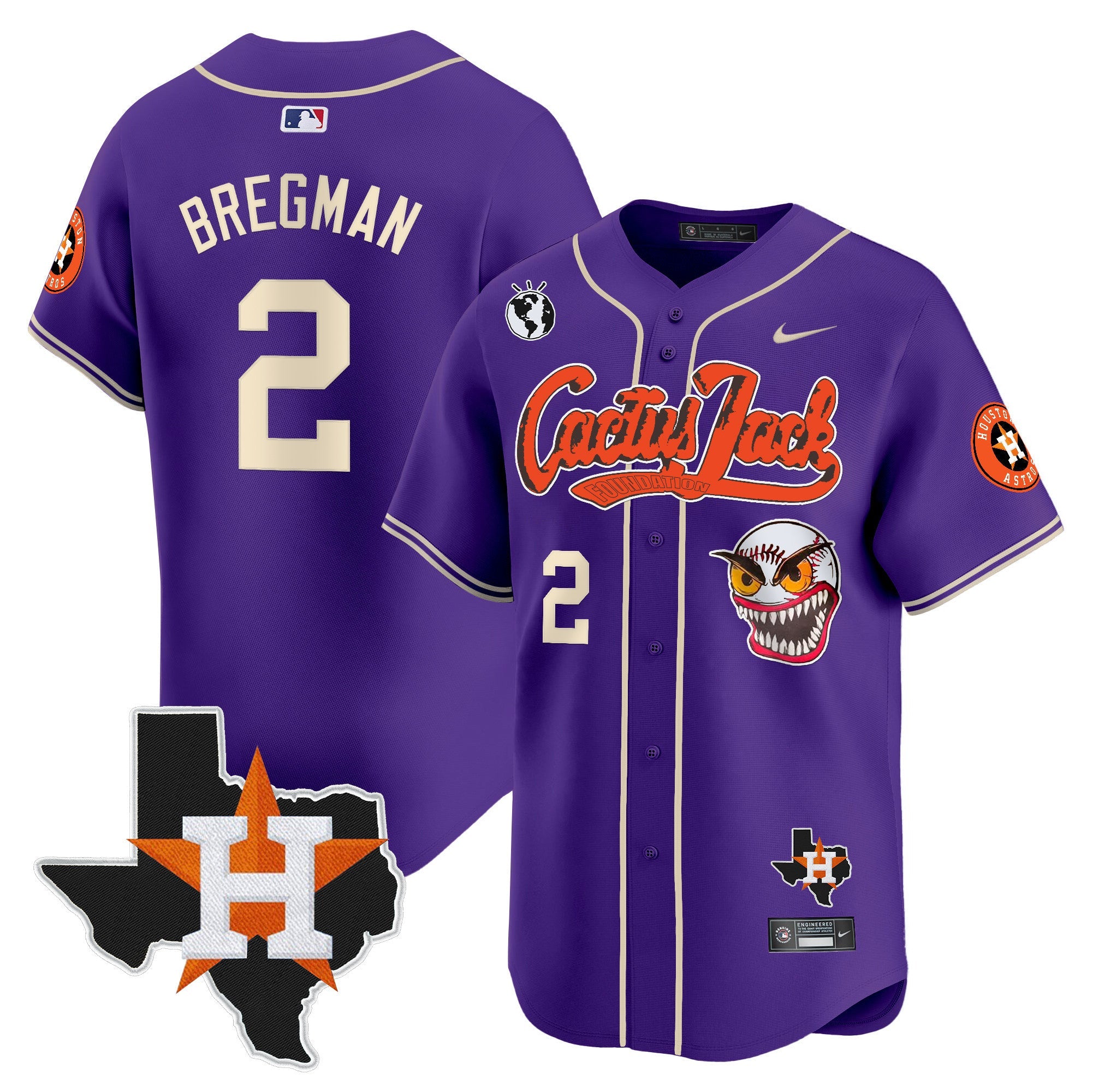 Men’s Houston Cactus Jack Patch Vapor Premier Limited Jersey V12