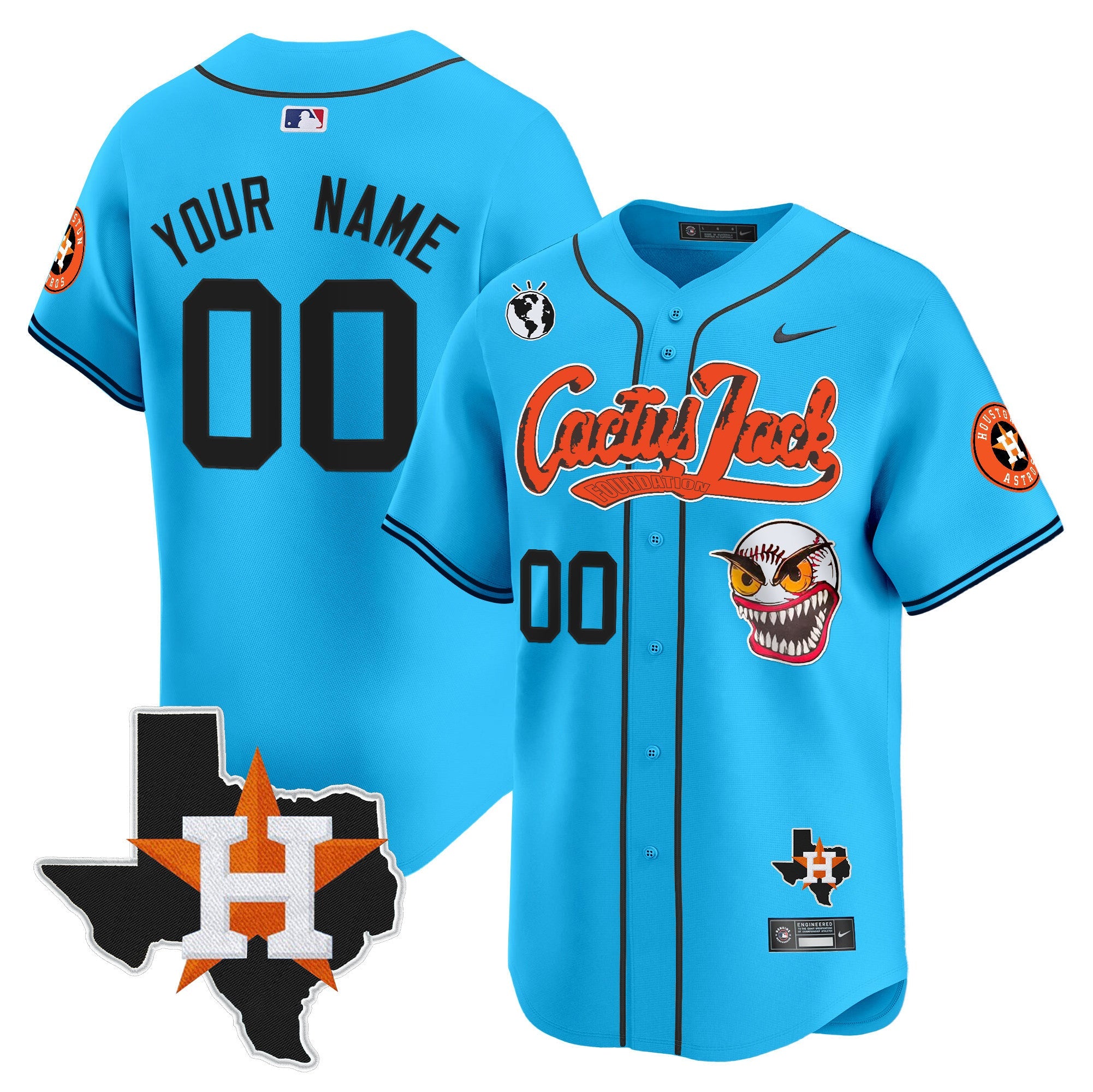 Houston Cactus Jack Patch Vapor Premier Limited Custom Jersey V12 – Stitched
