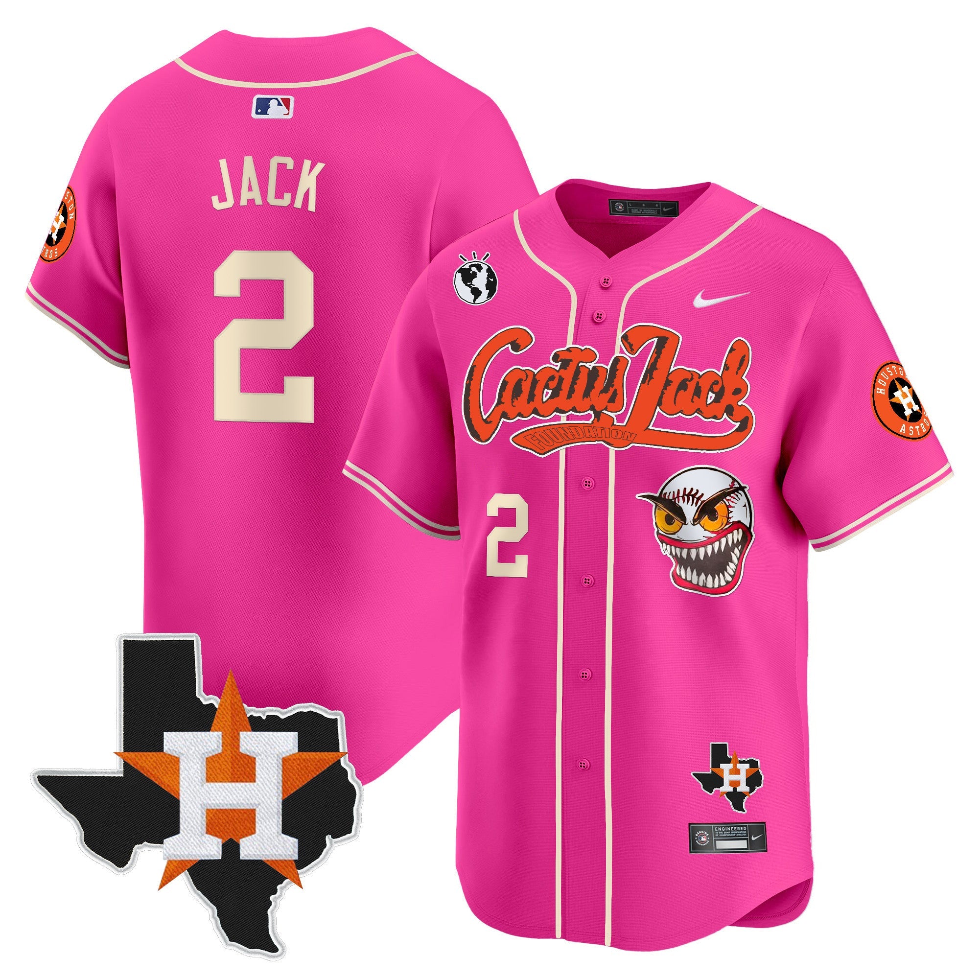 Men’s Houston Cactus Jack Patch Vapor Premier Limited Jersey V12