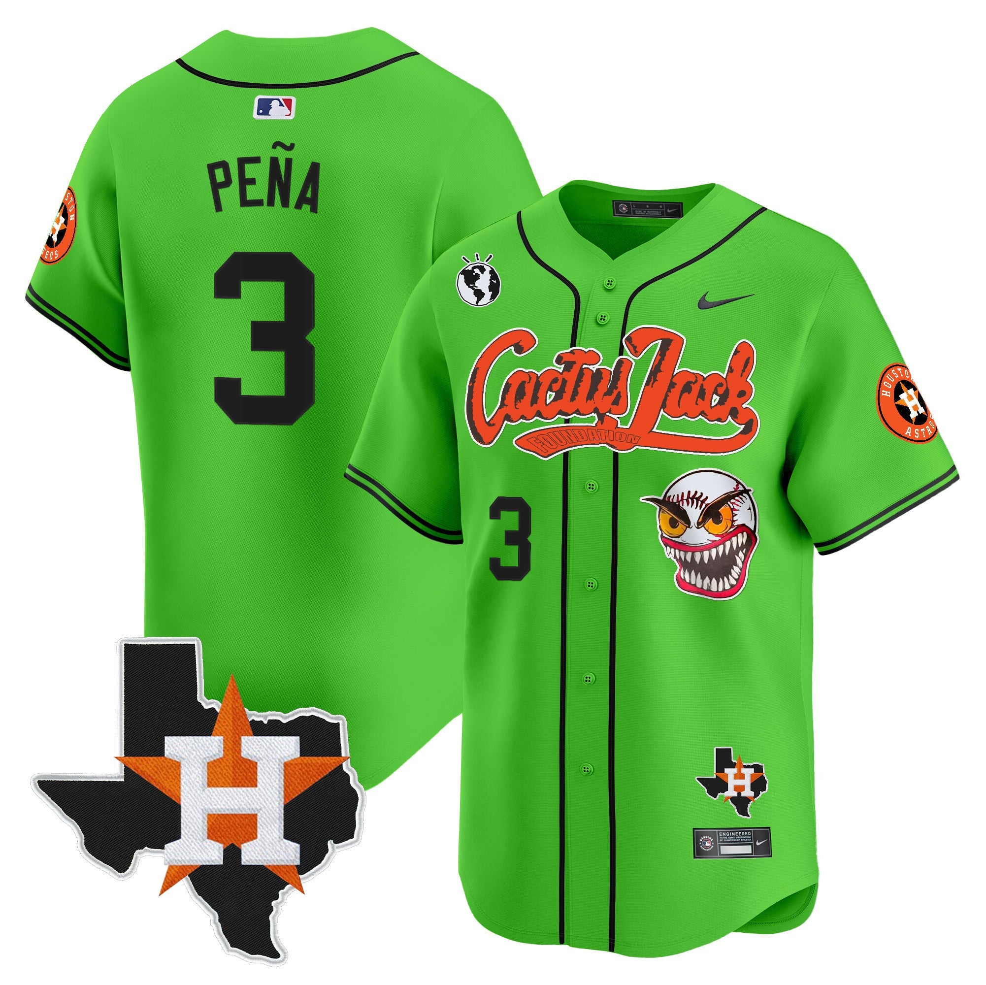 Men’s Houston Cactus Jack Patch Vapor Premier Limited Jersey V12
