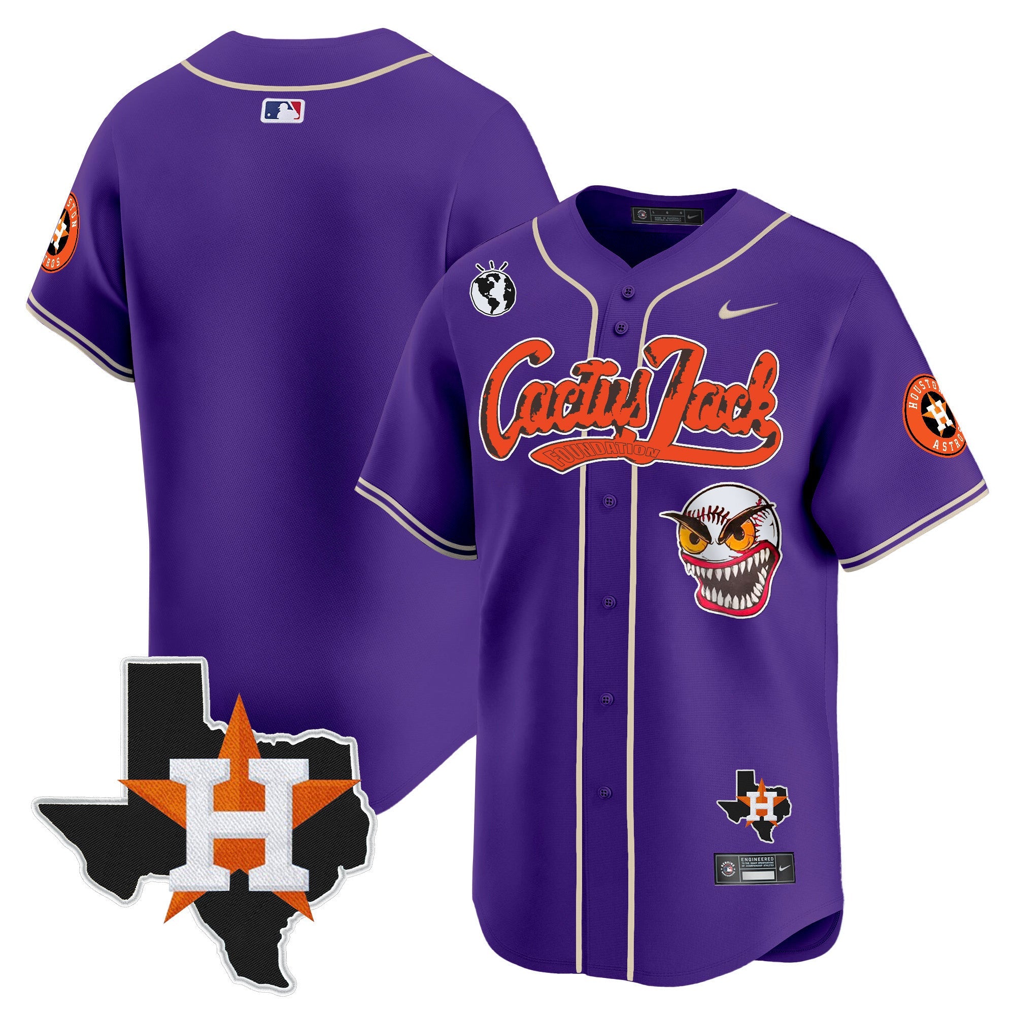 Men’s Houston Cactus Jack Patch Vapor Premier Limited Jersey V12