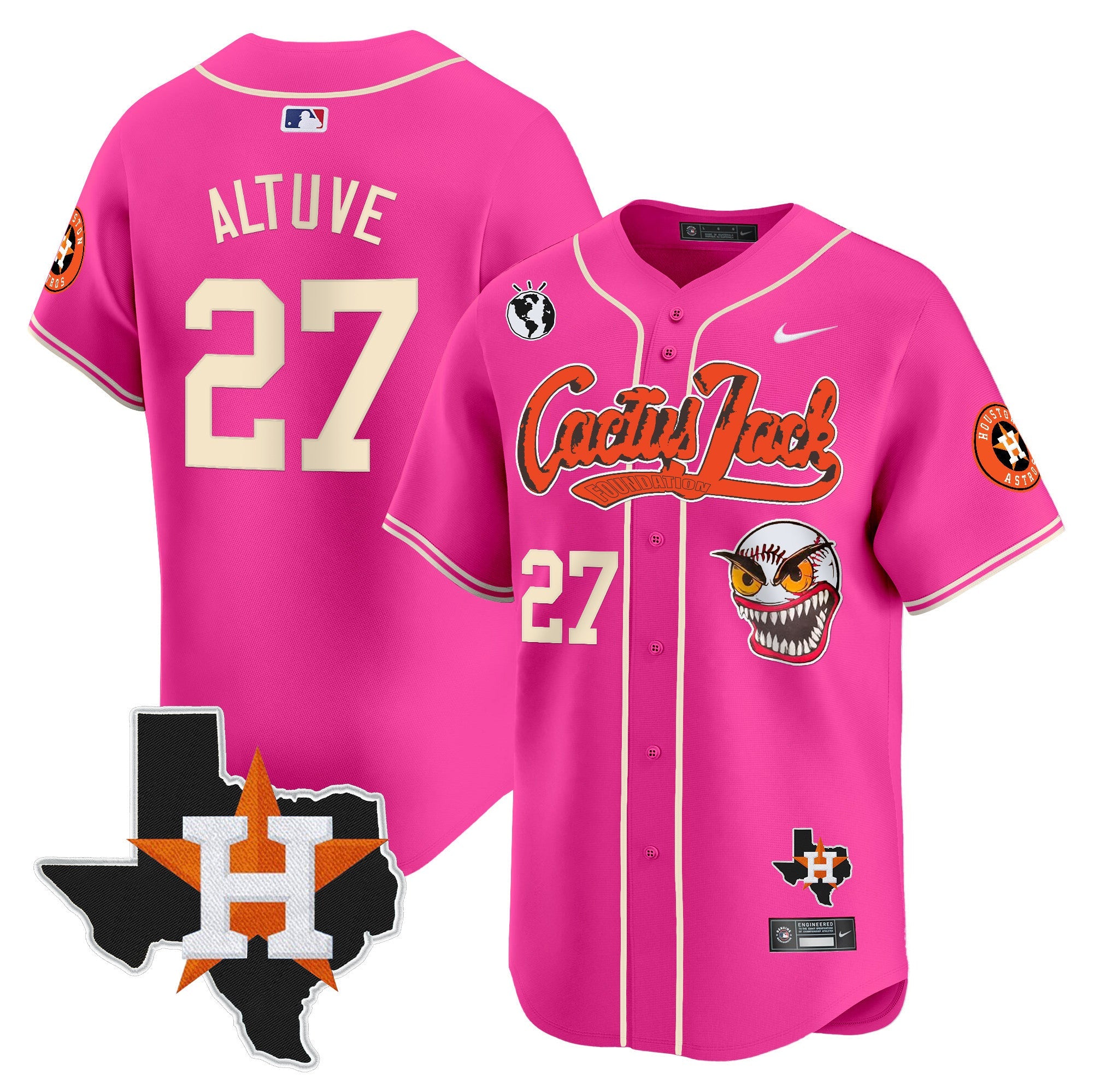 Men’s Houston Cactus Jack Patch Vapor Premier Limited Jersey V12