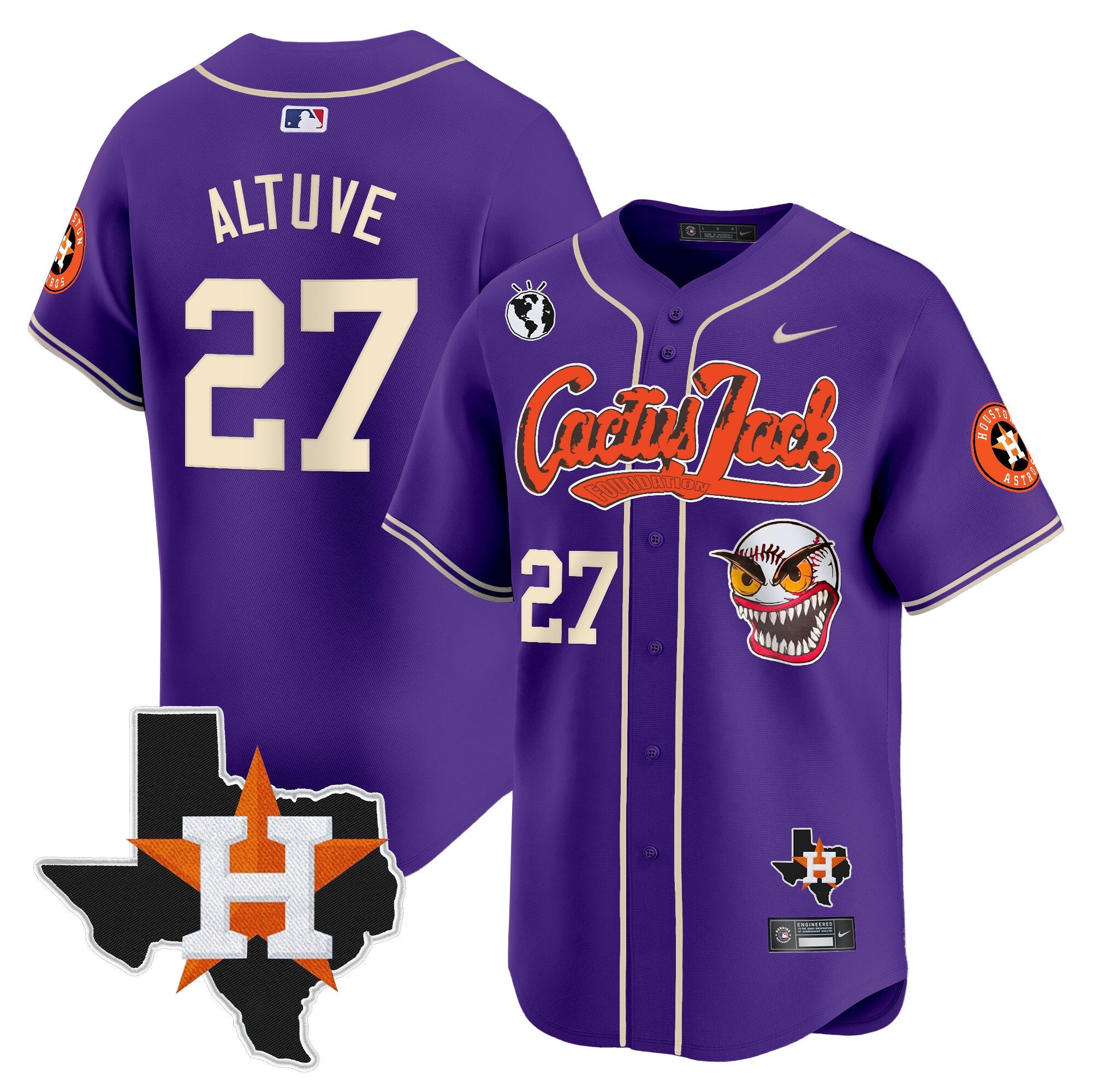 Men’s Houston Cactus Jack Patch Vapor Premier Limited Jersey V12
