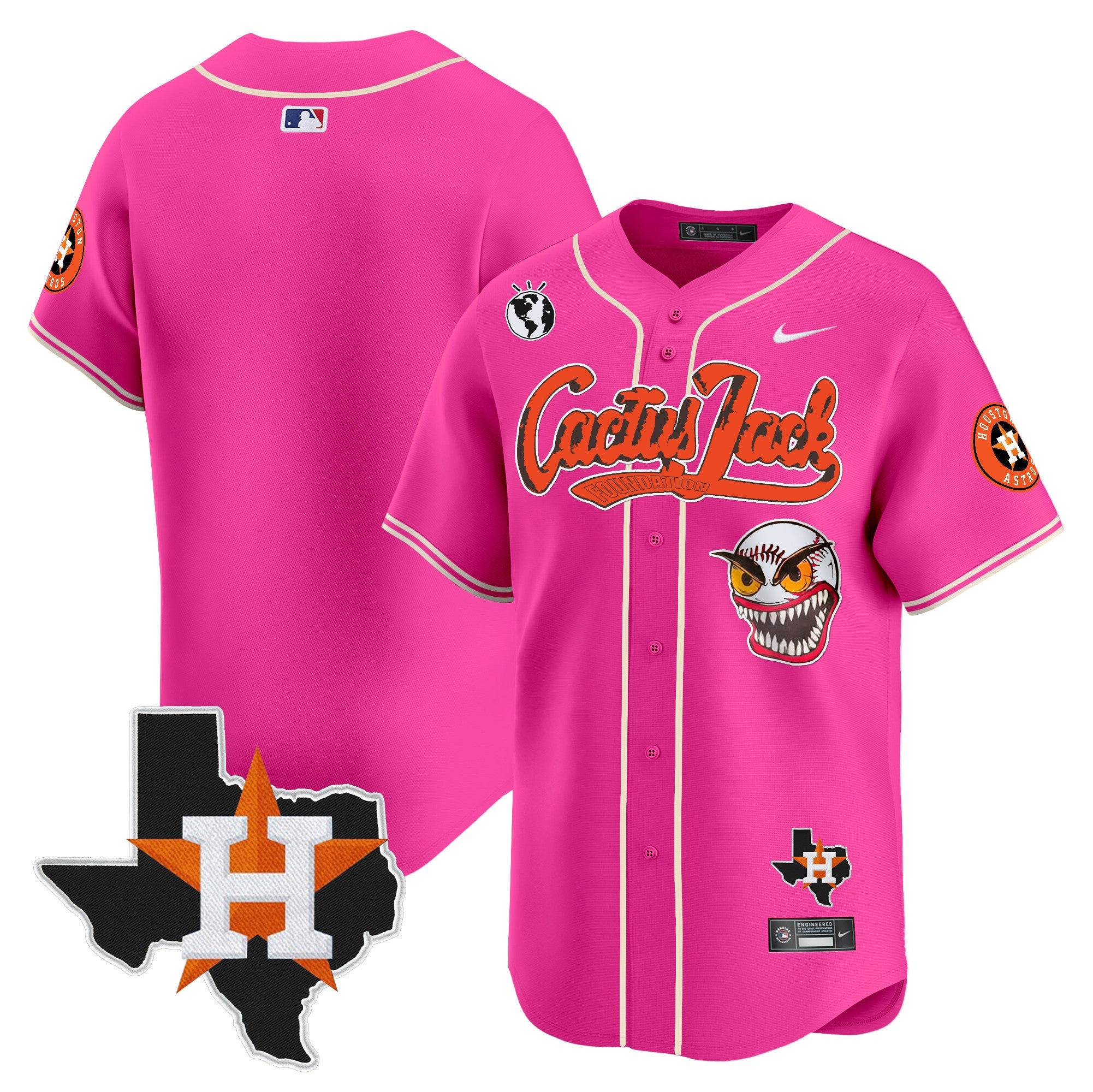 Men’s Houston Cactus Jack Patch Vapor Premier Limited Jersey V12