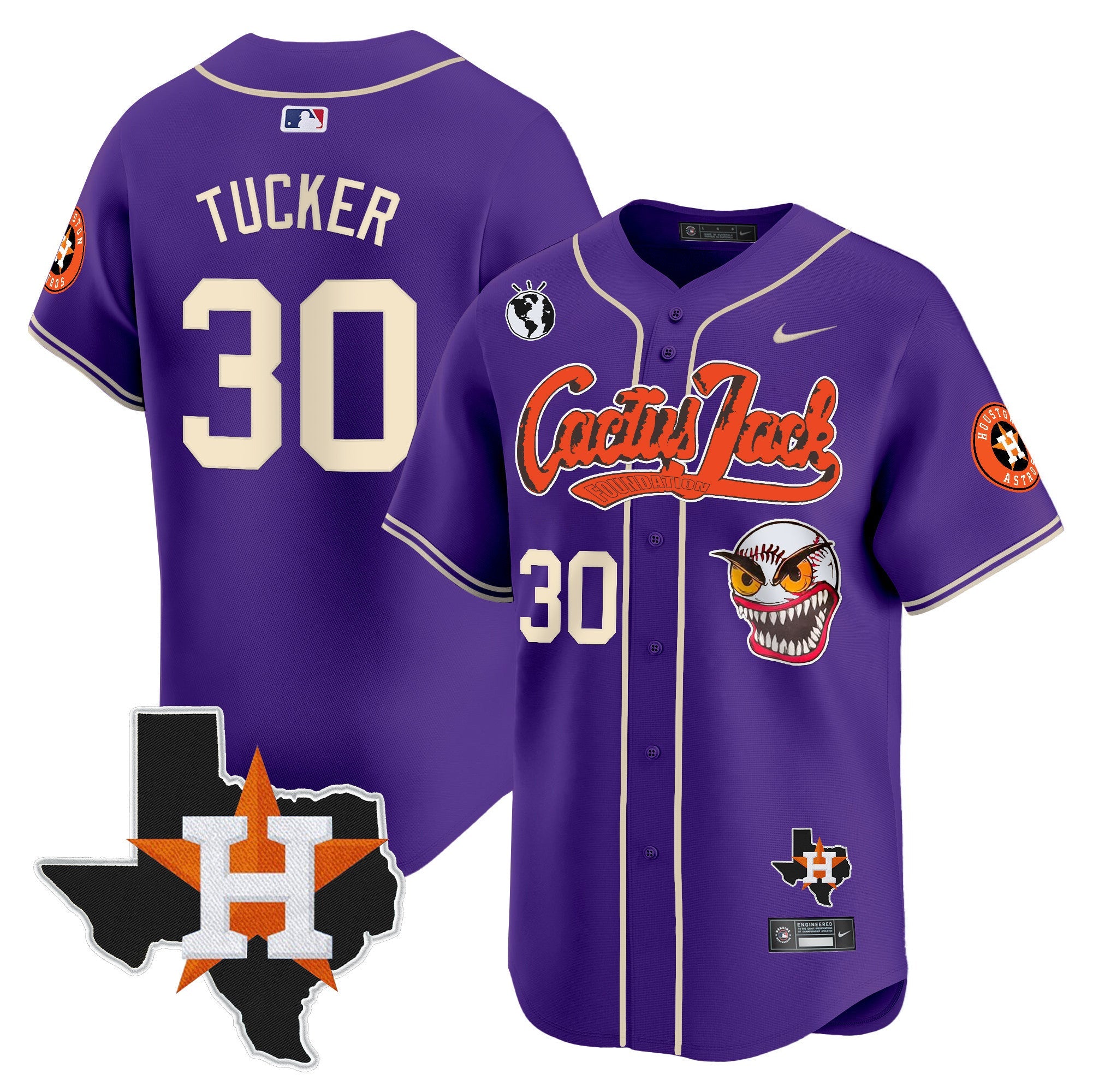 Men’s Houston Cactus Jack Patch Vapor Premier Limited Jersey V12