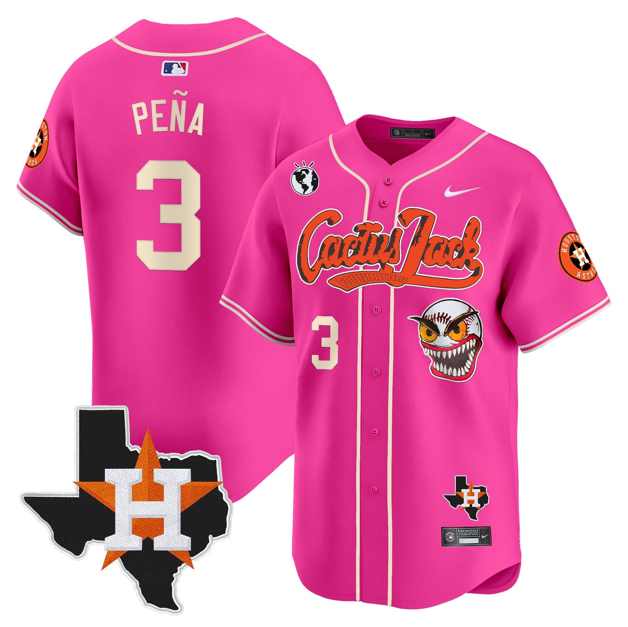 Men’s Houston Cactus Jack Patch Vapor Premier Limited Jersey V12