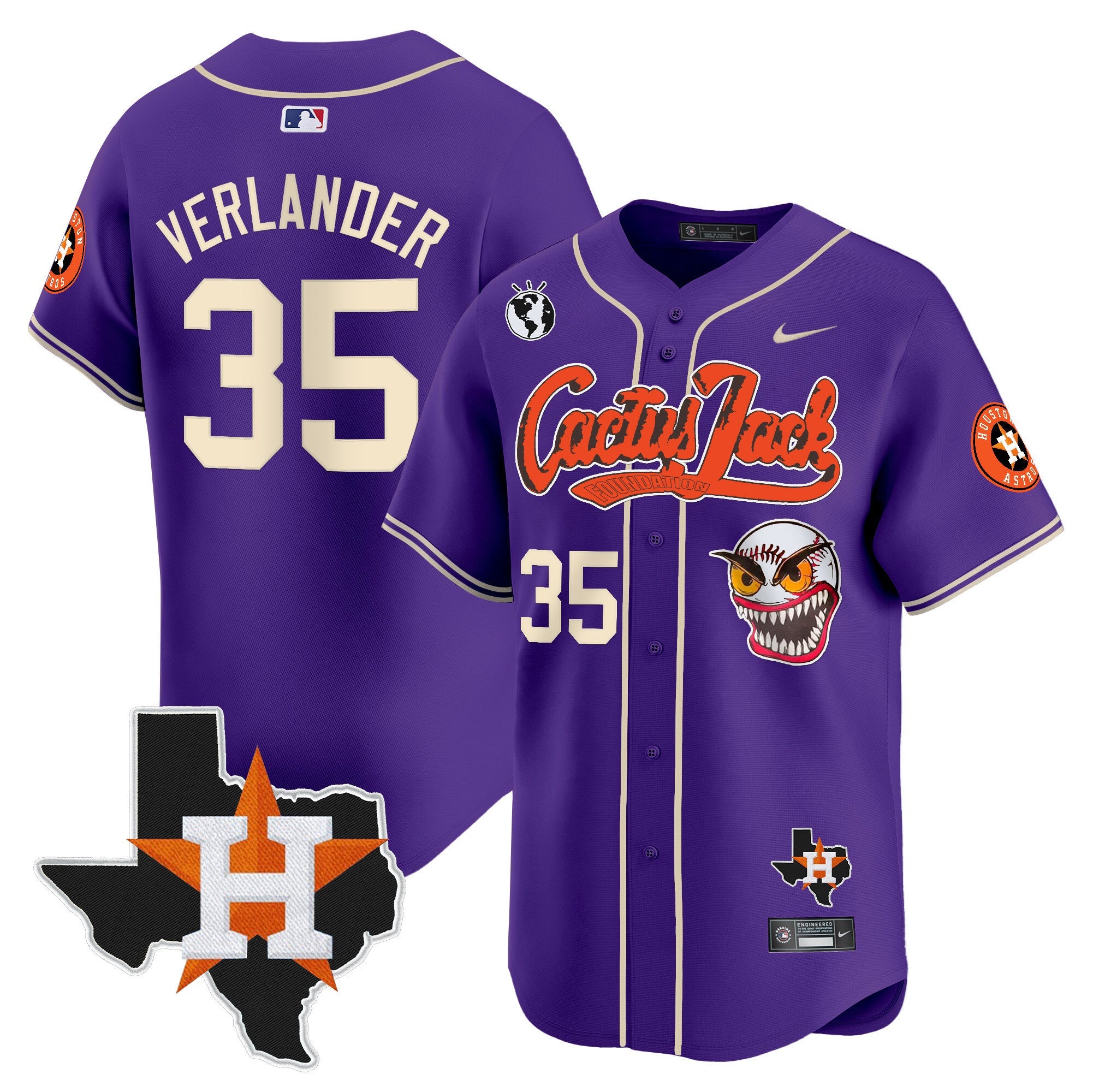 Men’s Houston Cactus Jack Patch Vapor Premier Limited Jersey V12