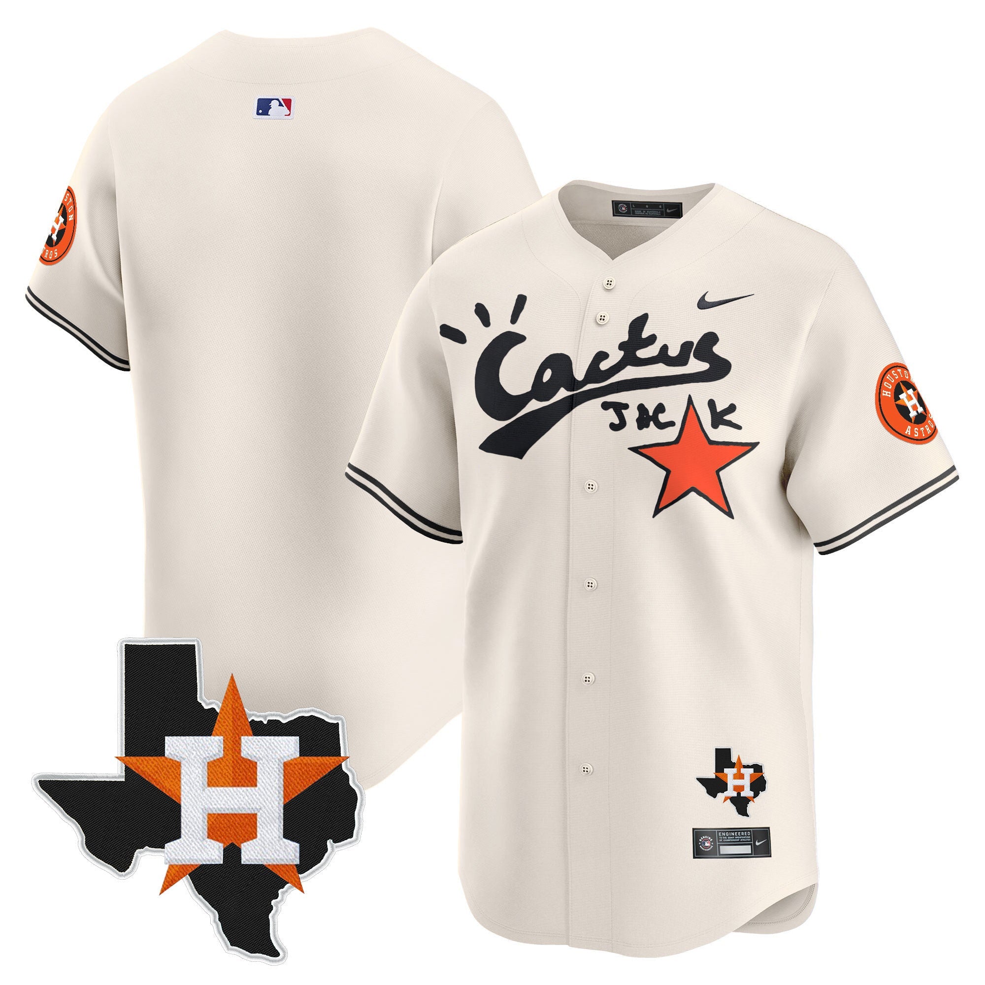 Men’s Houston Cactus Jack Patch Vapor Premier Limited Jersey V11 – Stitched