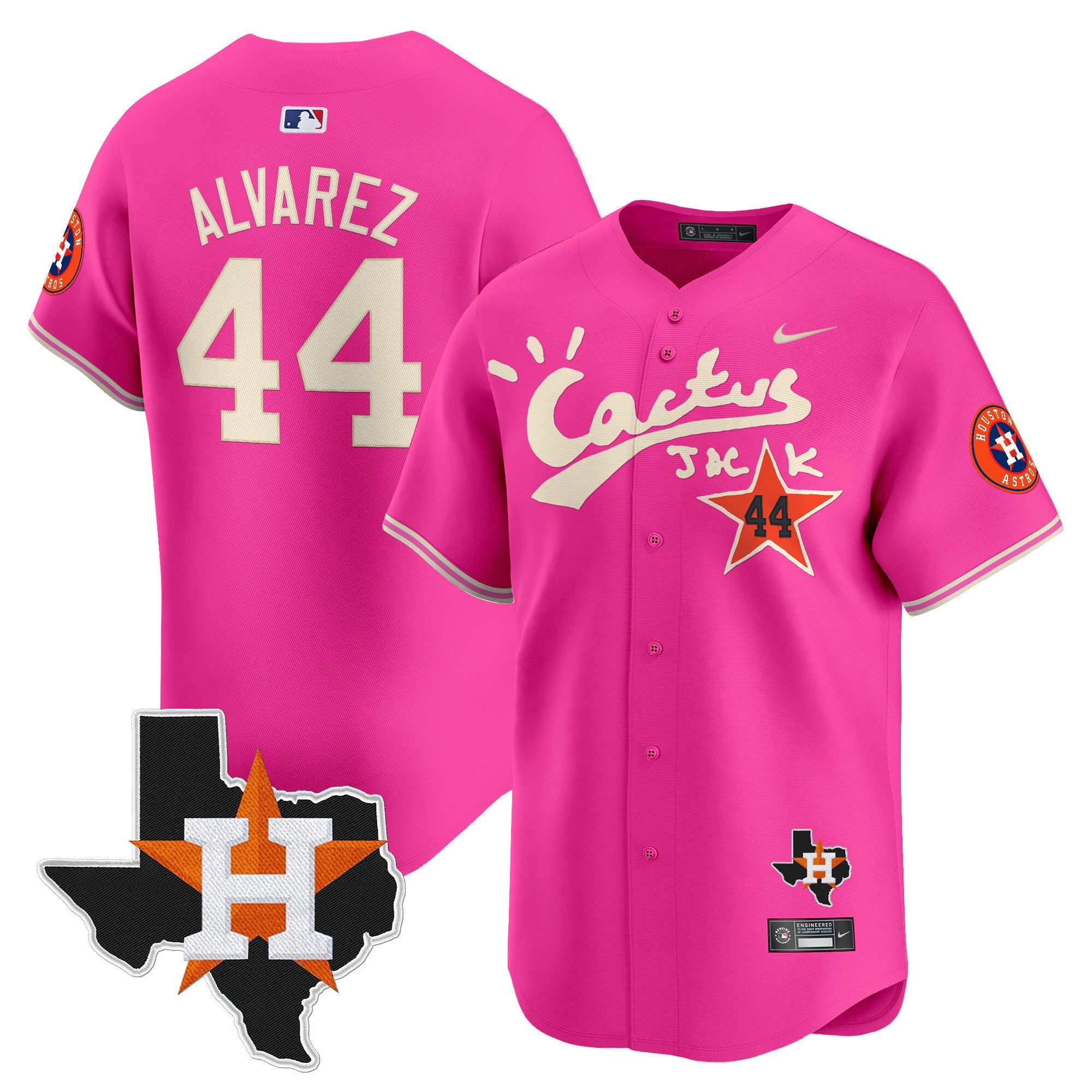 Men’s Houston Cactus Jack Patch Vapor Premier Limited Jersey V11 – Stitched