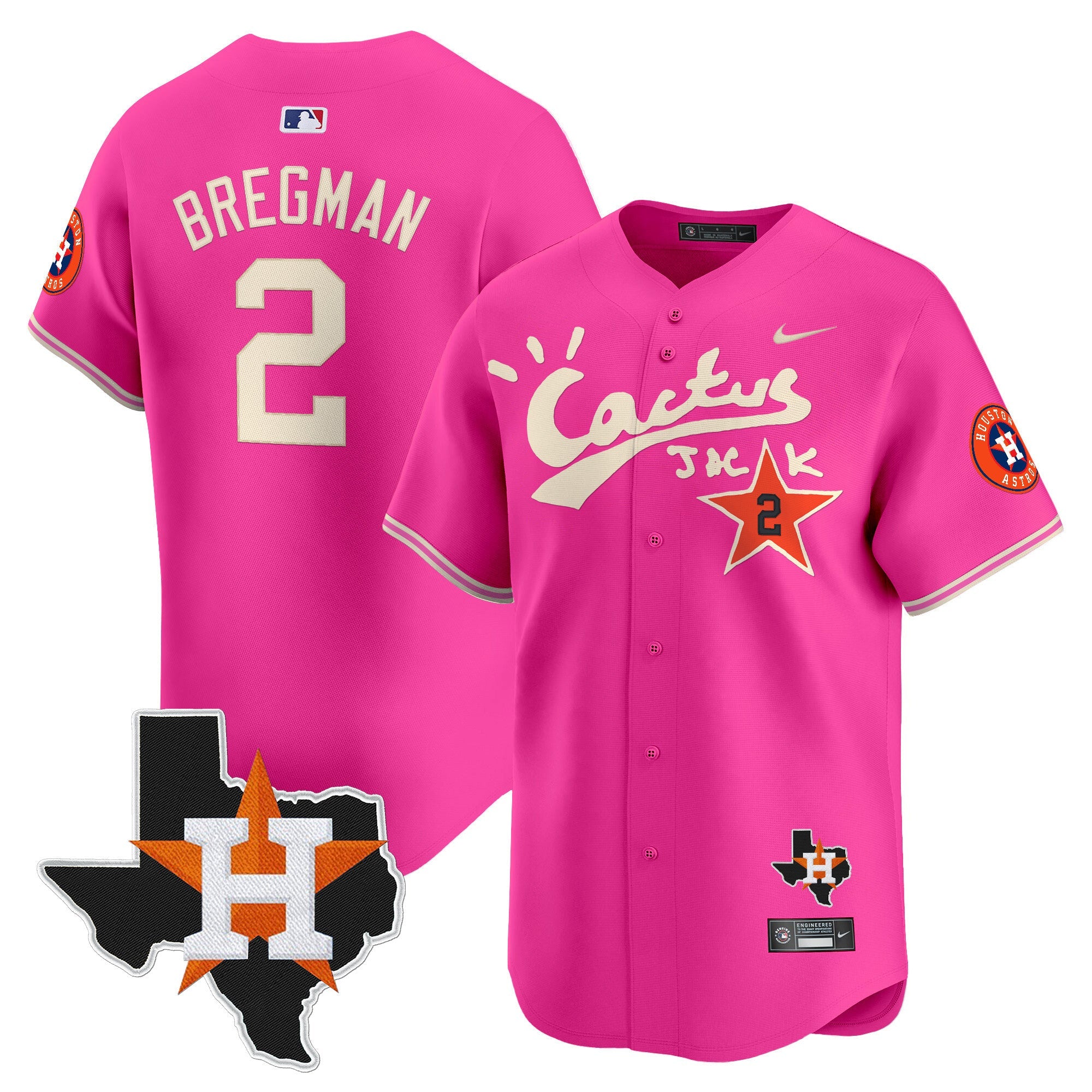 Men’s Houston Cactus Jack Patch Vapor Premier Limited Jersey V11 – Stitched