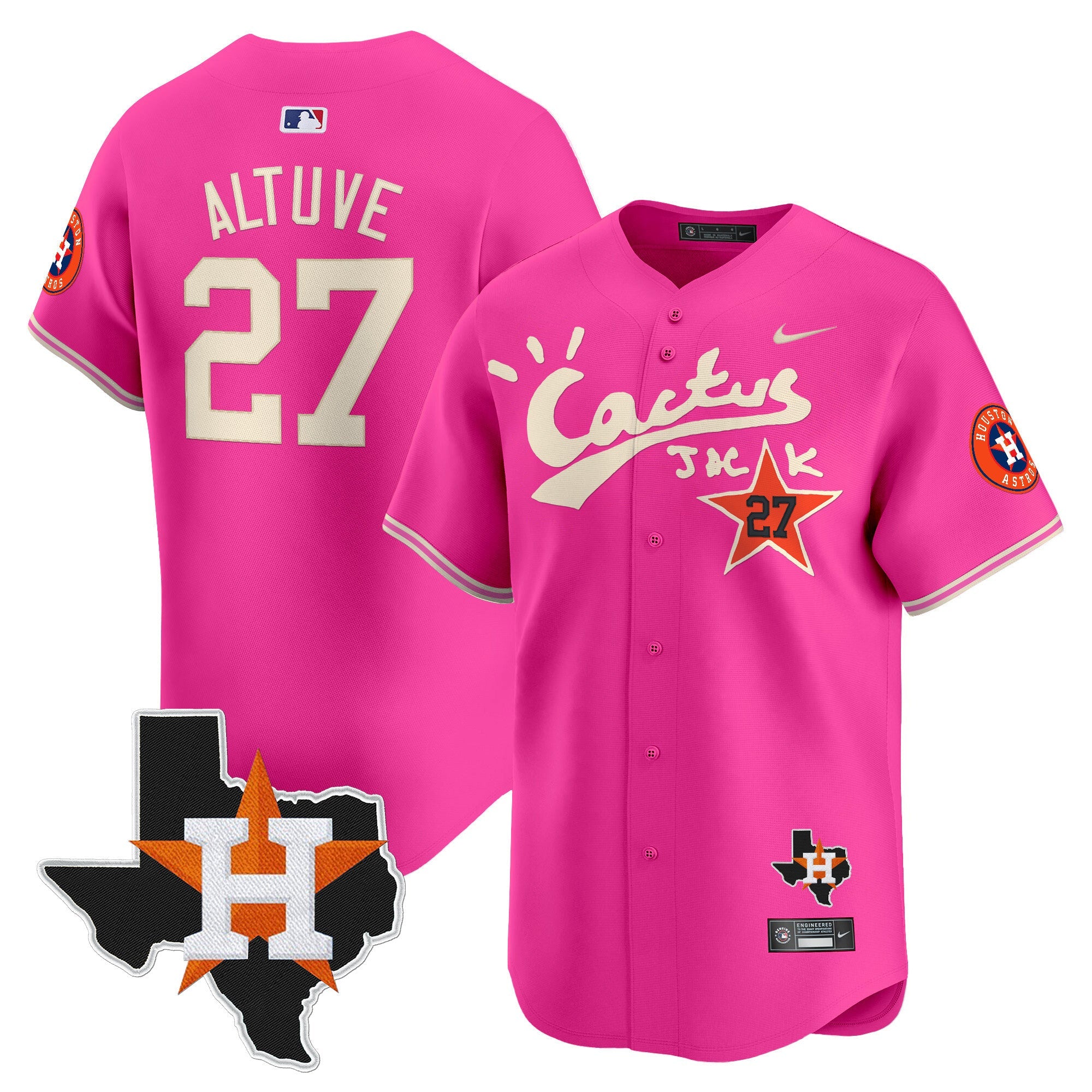 Men’s Houston Cactus Jack Patch Vapor Premier Limited Jersey V11 – Stitched
