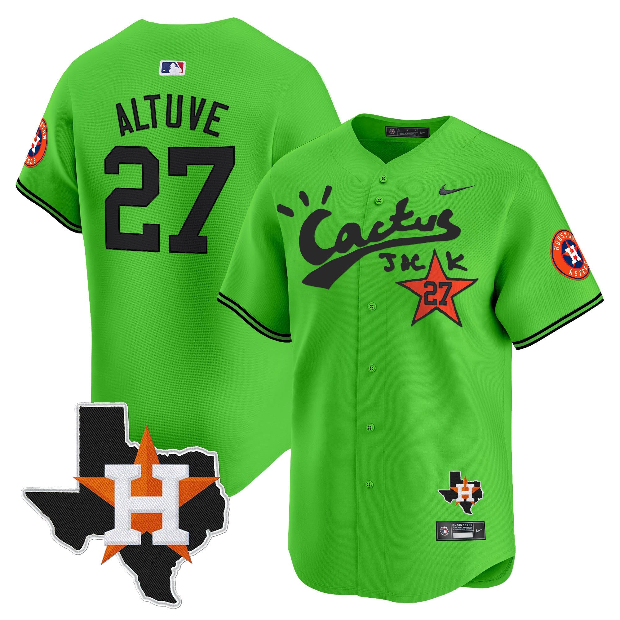 Men’s Houston Cactus Jack Patch Vapor Premier Limited Jersey V11 – Stitched