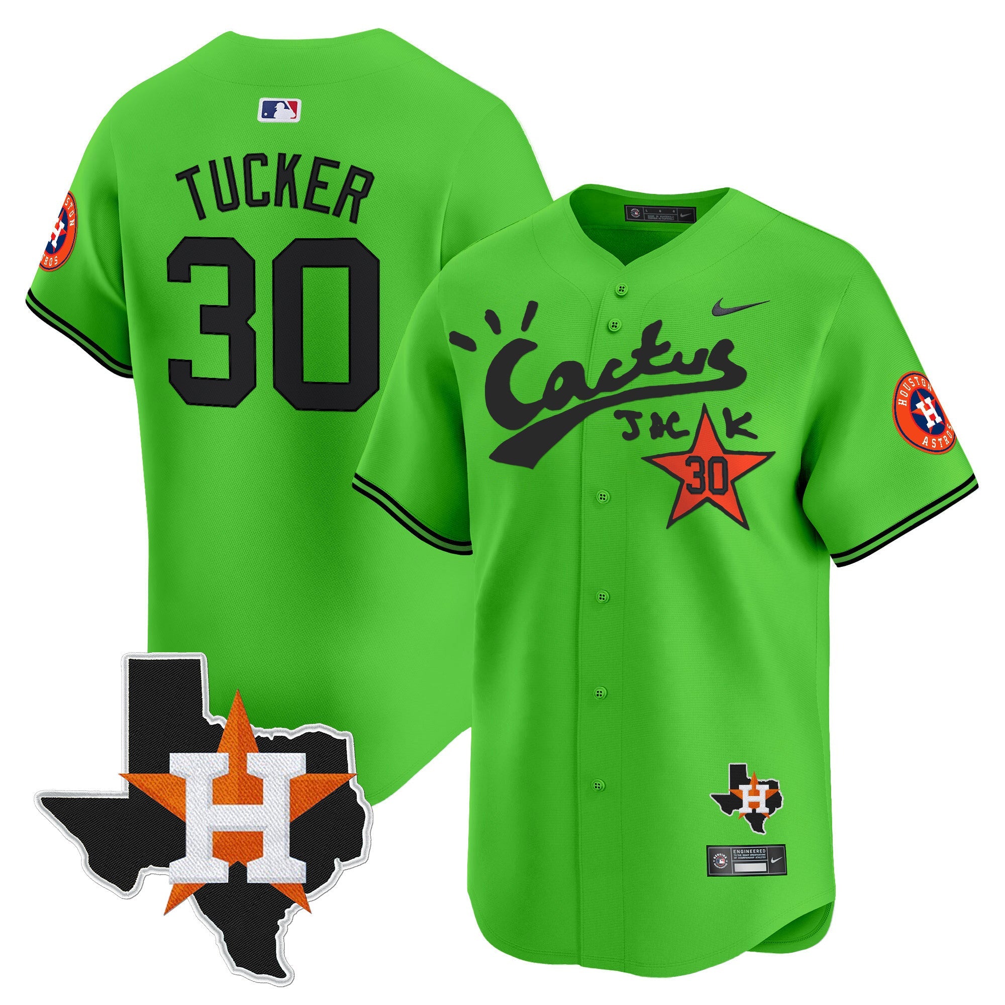 Men’s Houston Cactus Jack Patch Vapor Premier Limited Jersey V11 – Stitched