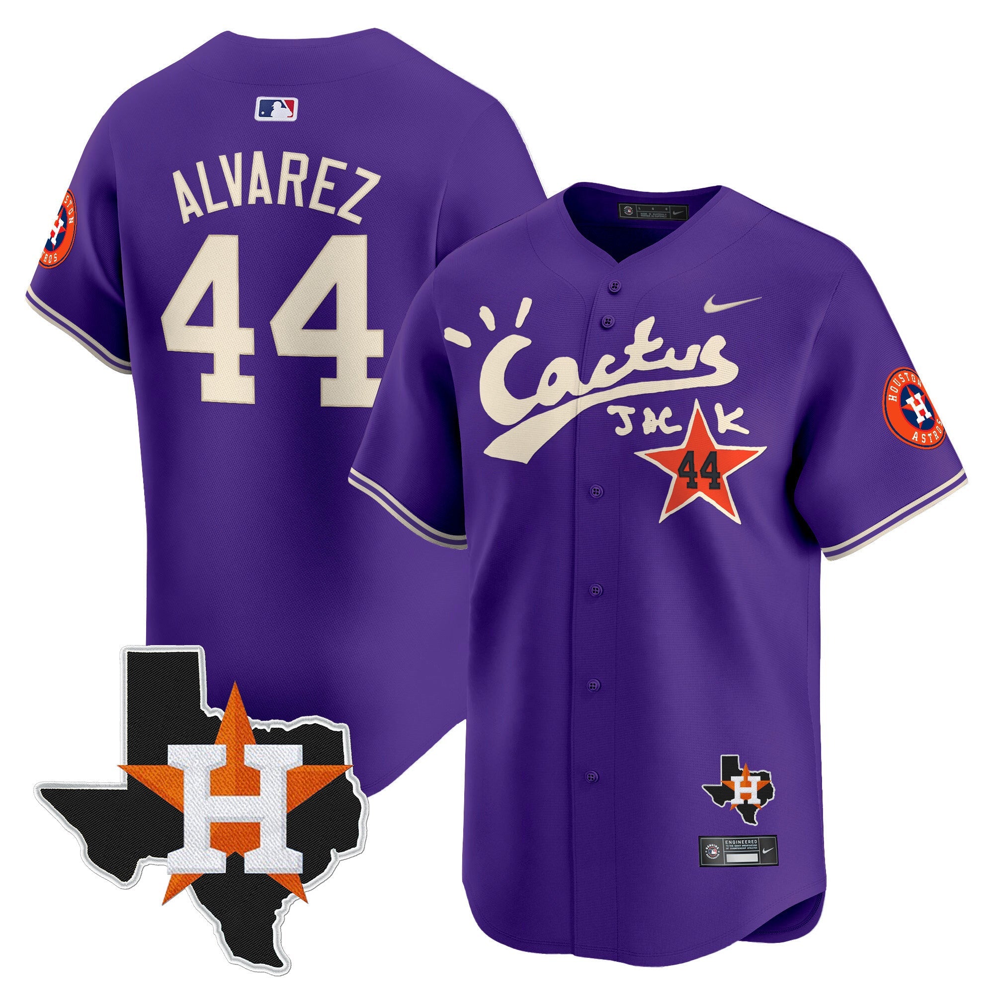 Men’s Houston Cactus Jack Patch Vapor Premier Limited Jersey V11 – Stitched