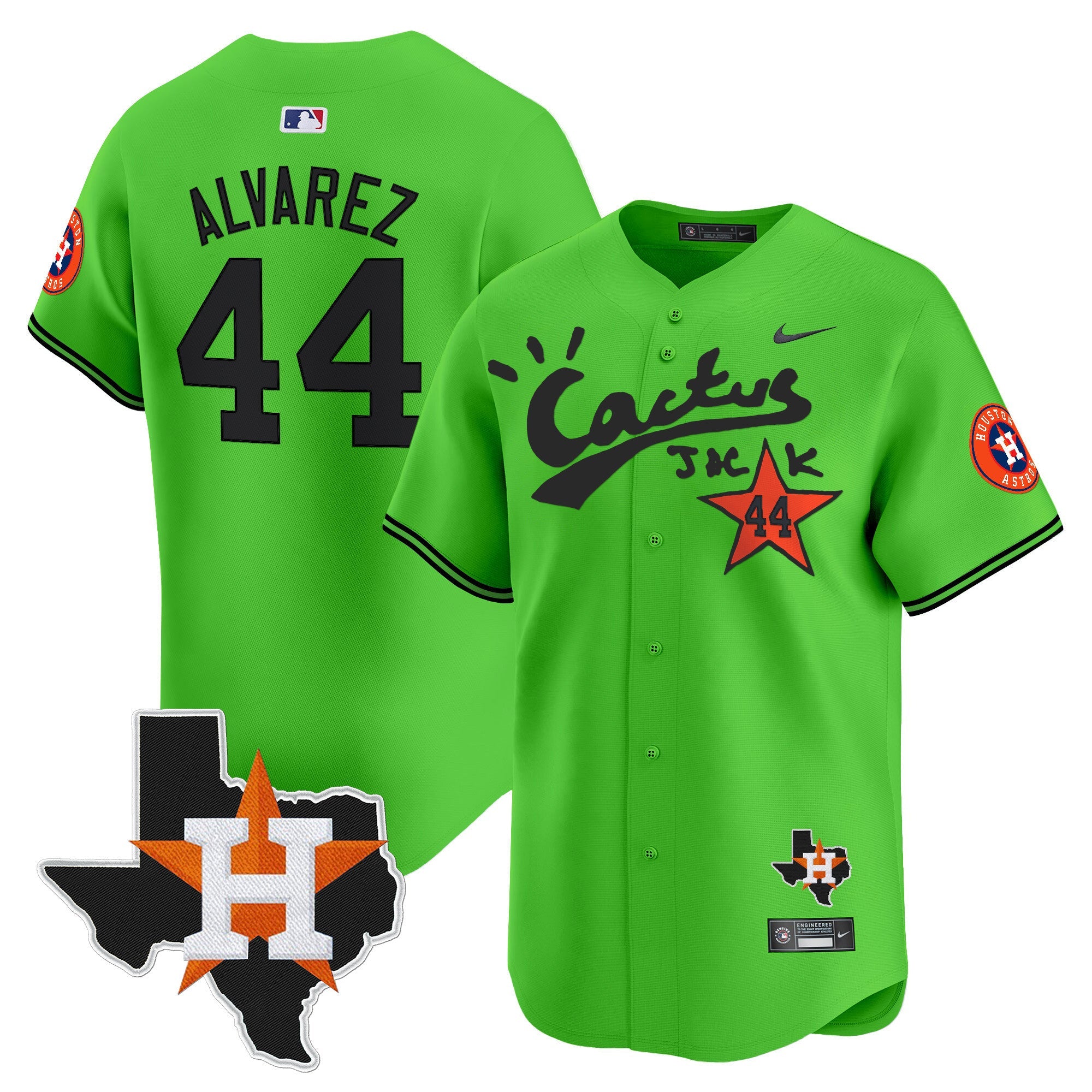 Men’s Houston Cactus Jack Patch Vapor Premier Limited Jersey V11 – Stitched