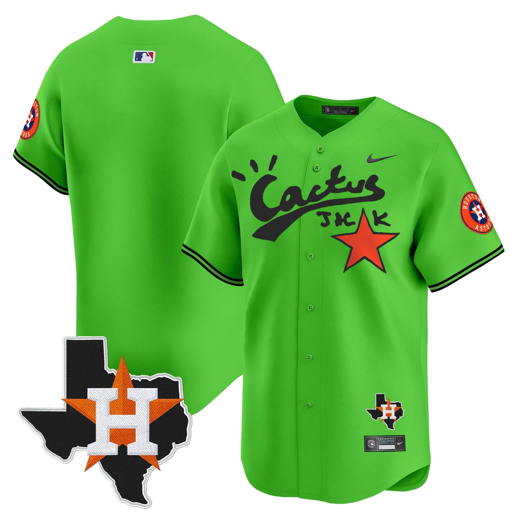 Men’s Houston Cactus Jack Patch Vapor Premier Limited Jersey V11 – Stitched