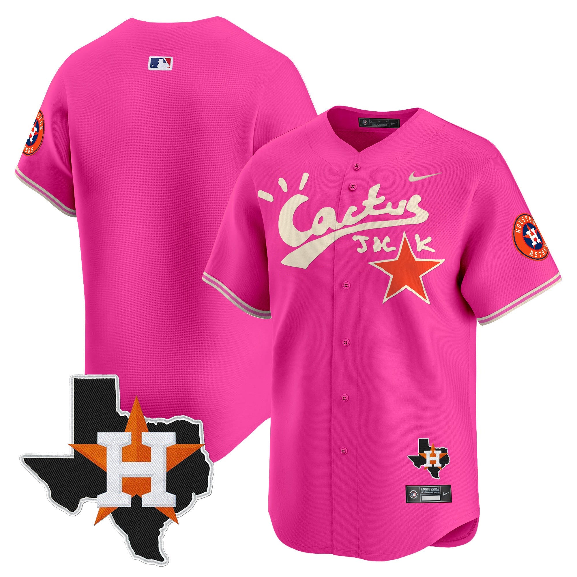 Men’s Houston Cactus Jack Patch Vapor Premier Limited Jersey V11 – Stitched