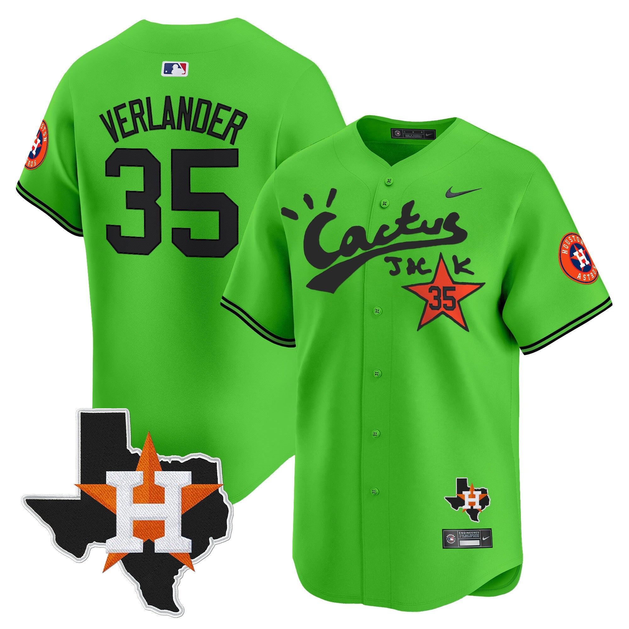 Men’s Houston Cactus Jack Patch Vapor Premier Limited Jersey V11 – Stitched