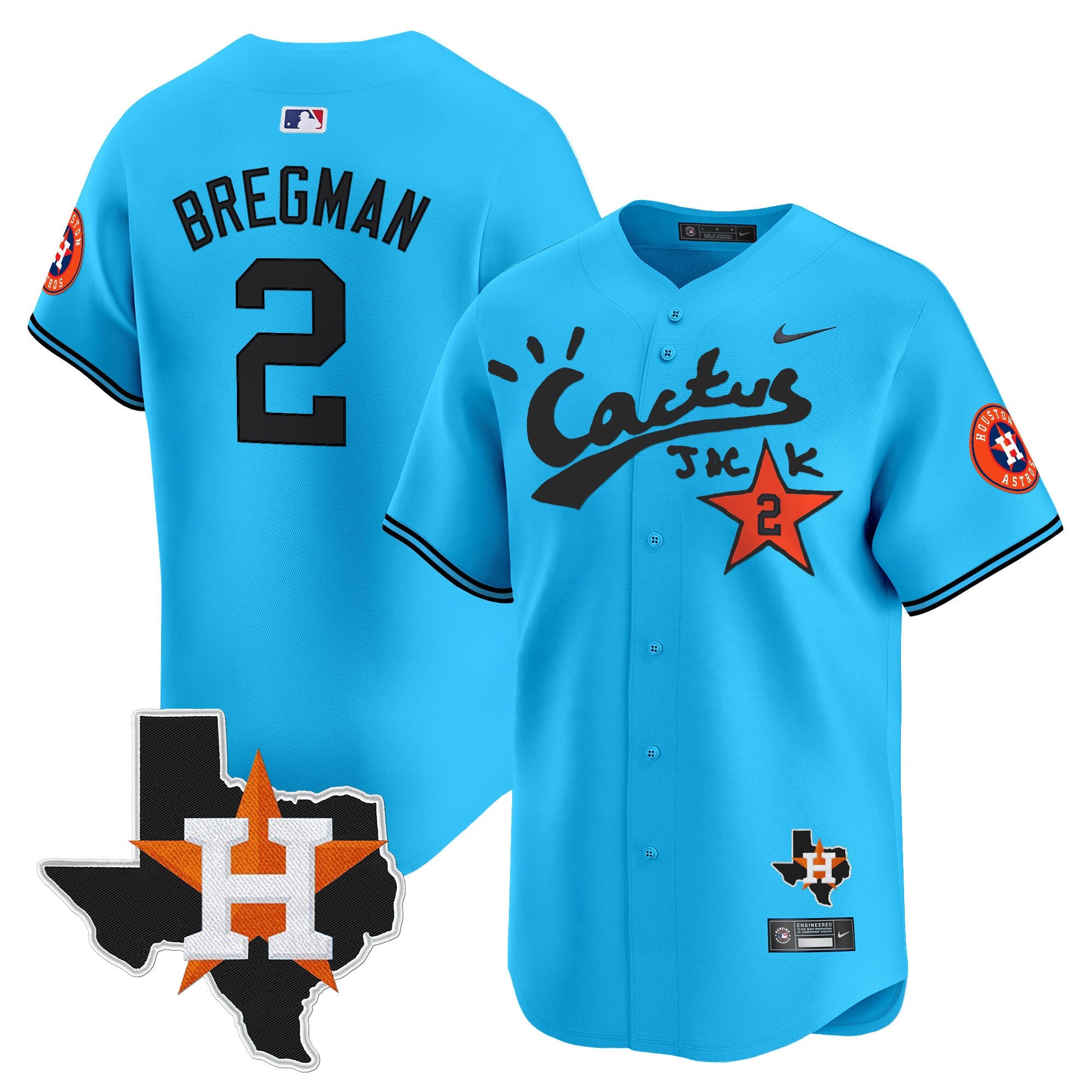Men’s Houston Cactus Jack Patch Vapor Premier Limited Jersey V11 – Stitched