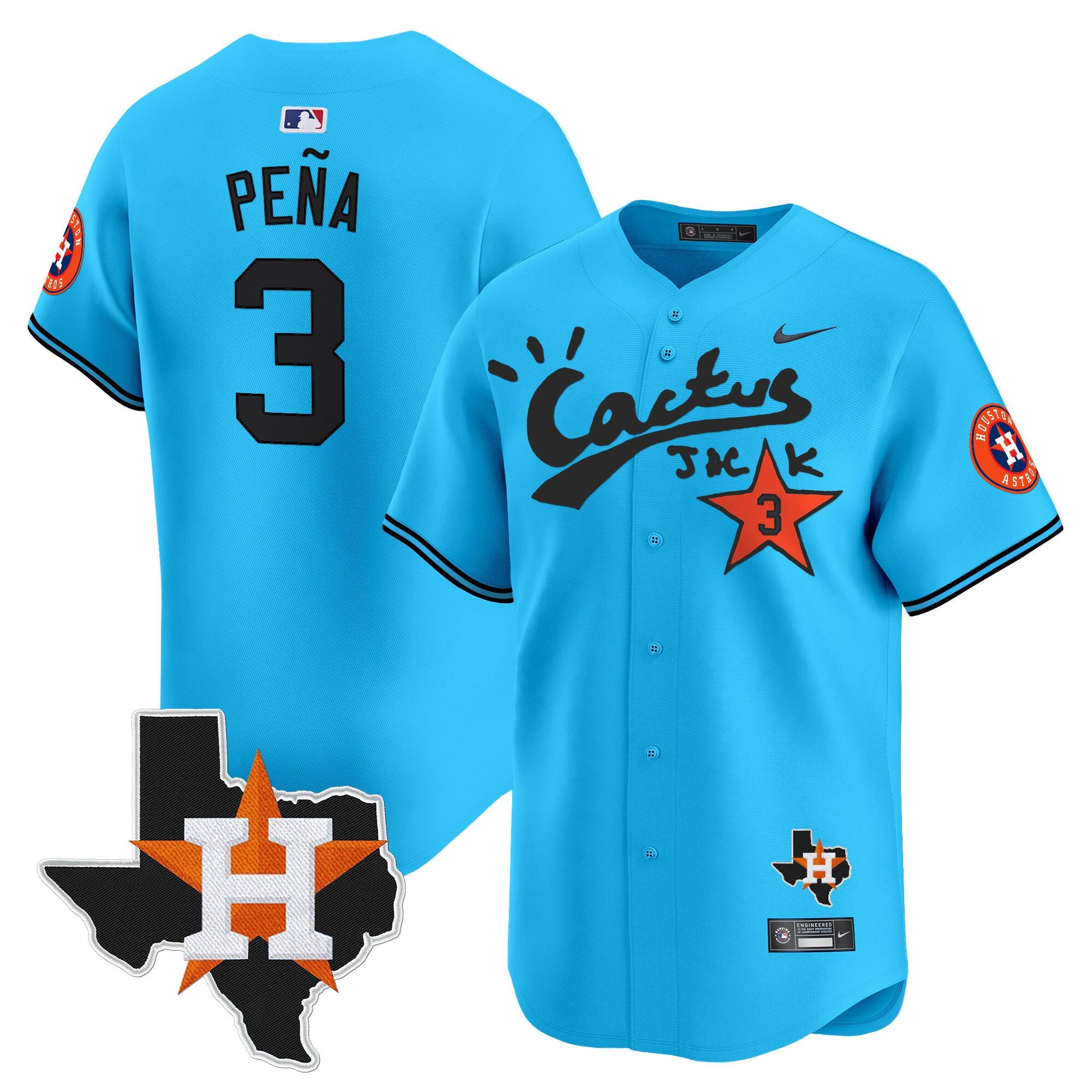 Men’s Houston Cactus Jack Patch Vapor Premier Limited Jersey V11 – Stitched