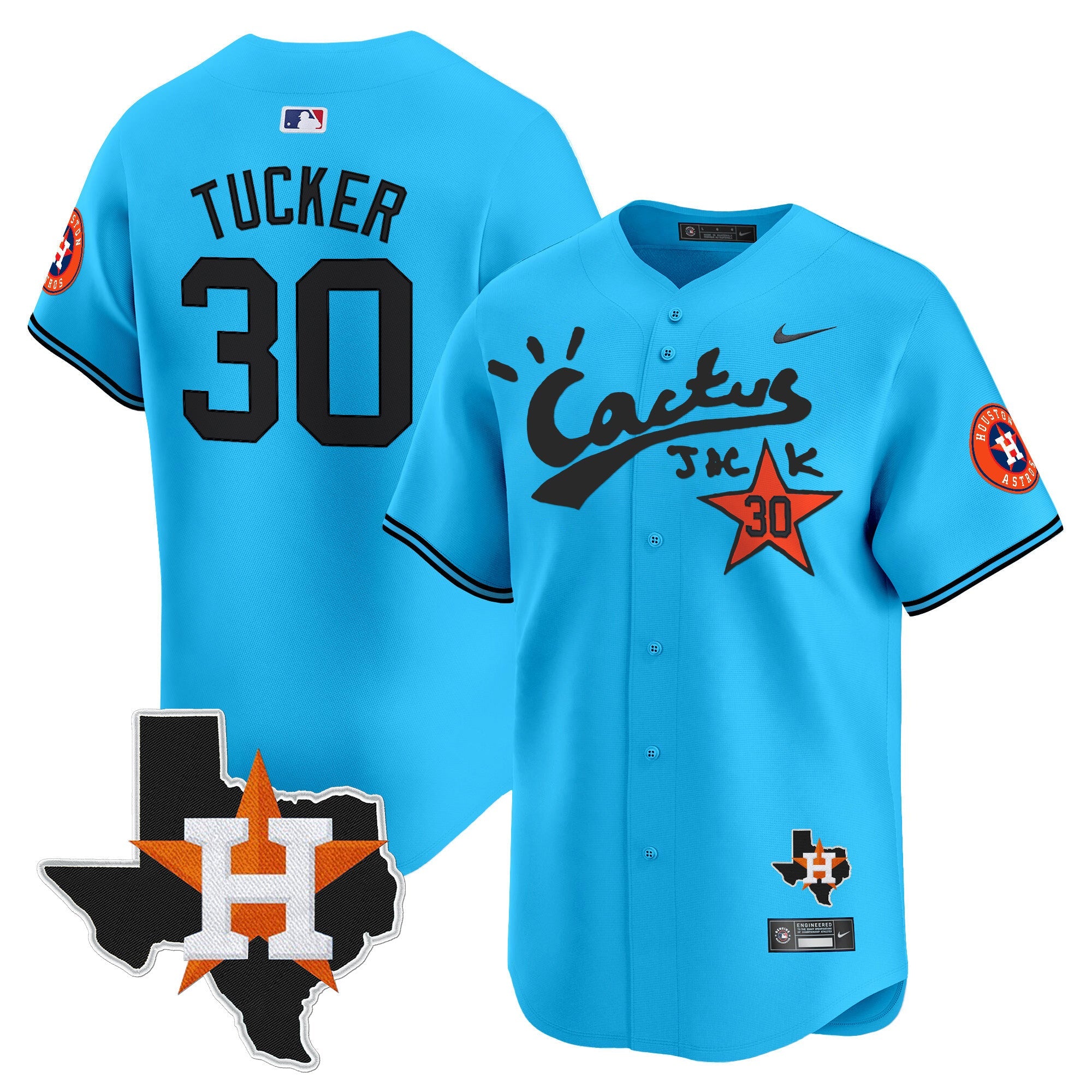 Men’s Houston Cactus Jack Patch Vapor Premier Limited Jersey V11 – Stitched