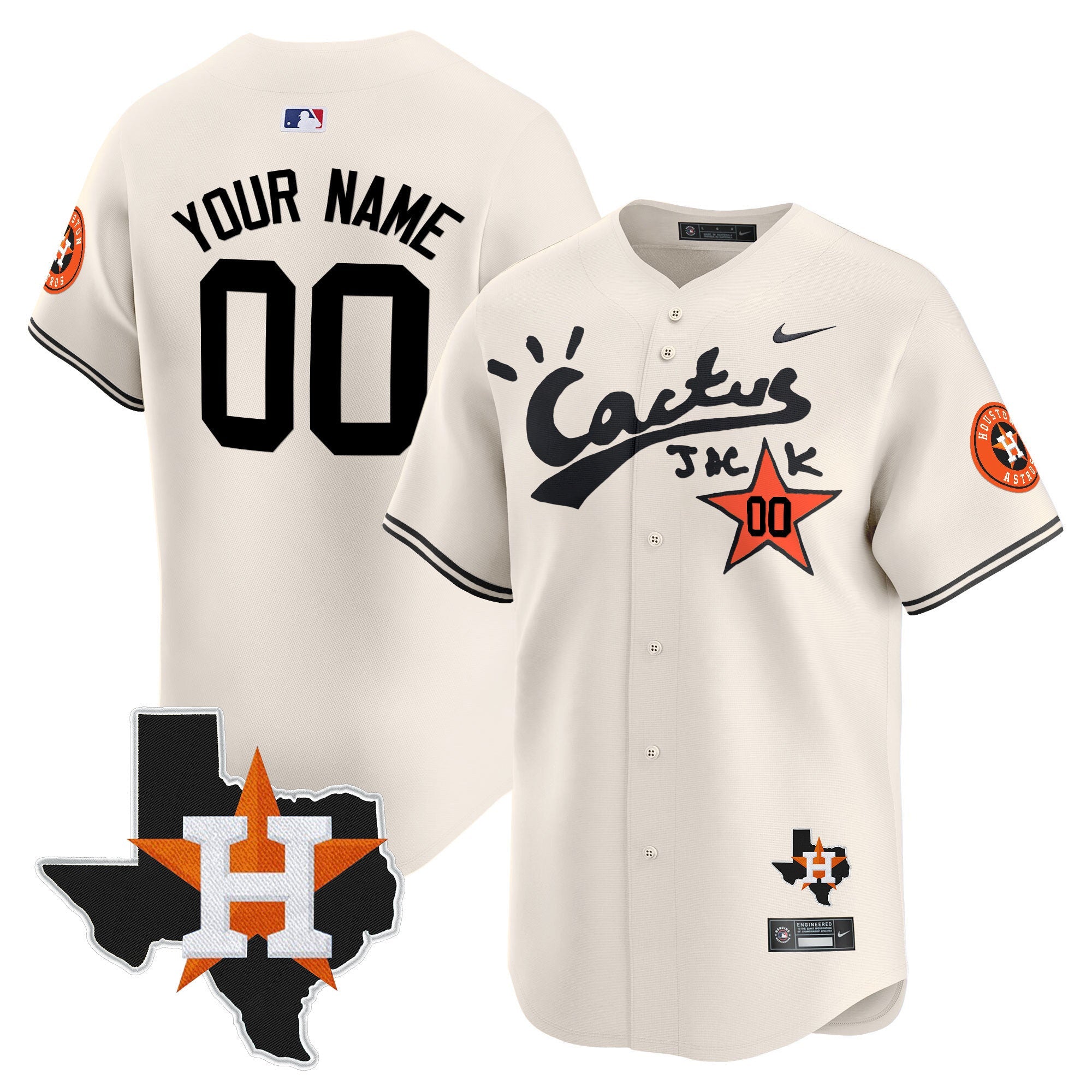 Houston Cactus Jack Patch Vapor Premier Limited Custom Jersey V11 – Stitched